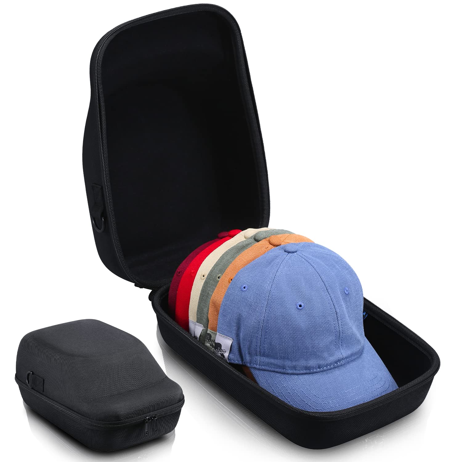 Ozueccr Hard Case, Storage For Baseball Caps With Carrying Handle & Shoulder Strap - This Organizer Holder Protects Up To 6 Hats