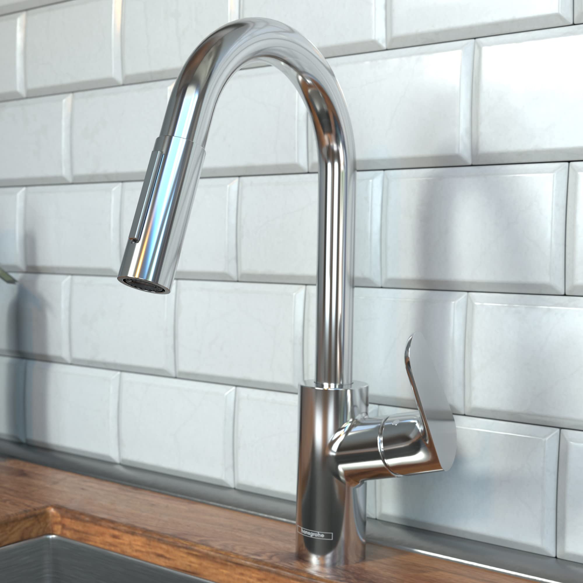 Hansgrohe Focus Black Bar Kitchen Faucet, Kitchen Faucets With Pull Down Sprayer, Faucet For Kitchen Sink, Magnetic Docking Spra