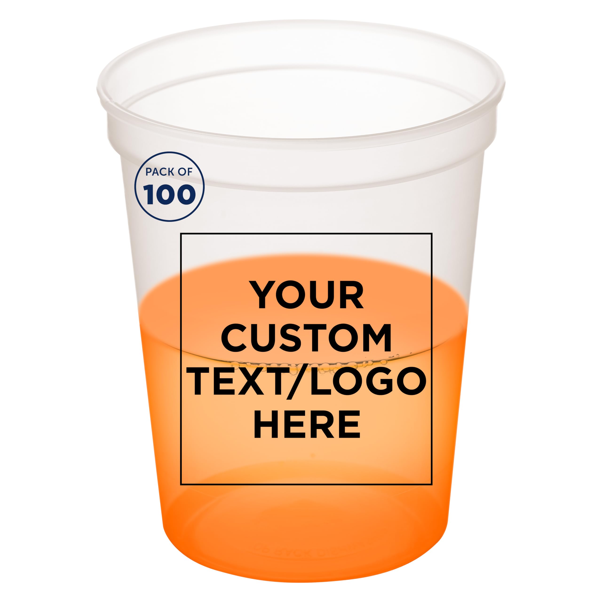 Custom Color Changing Plastic Cups 16 Oz. Set Of 100, Personalized Bulk Pack - Reusable, Perfect For Birthdays, Weddings, Picnic