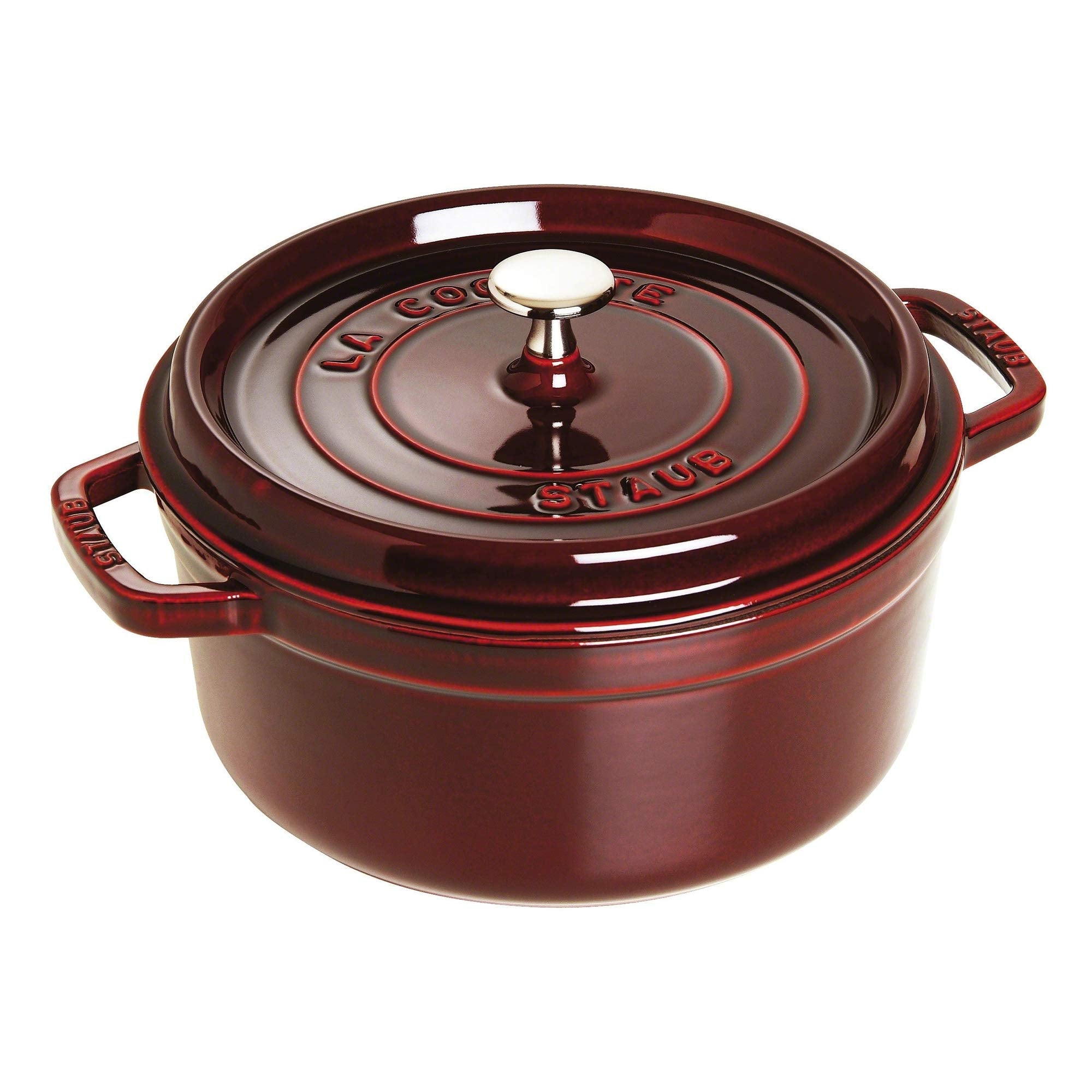 Staub Cast Iron 4-Qt Round Cocotte - Grenadine, Made In France