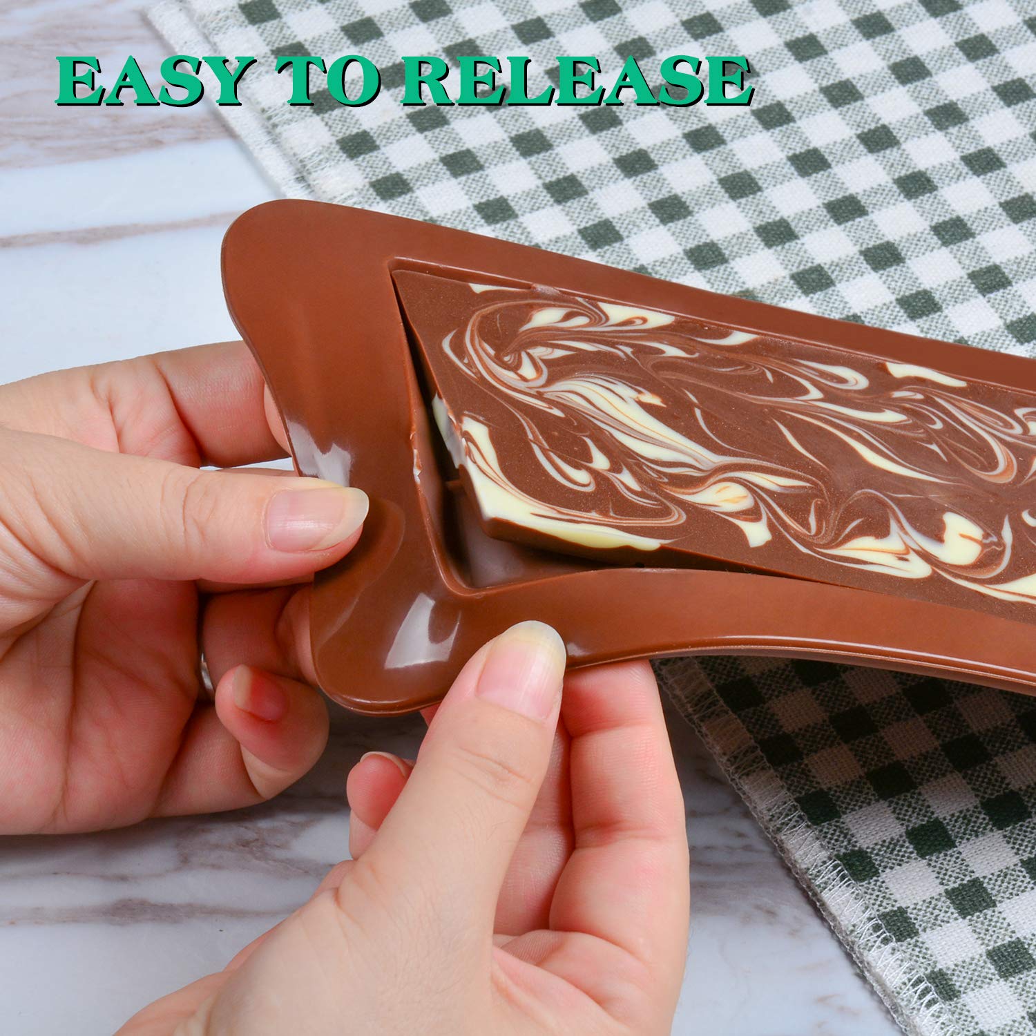 Chocolate Bar Mold Silicone - Candy Bar Molds For Chocolate Break-Apart Silicone Chocolate Molds Protein And Engery Bar Silicone
