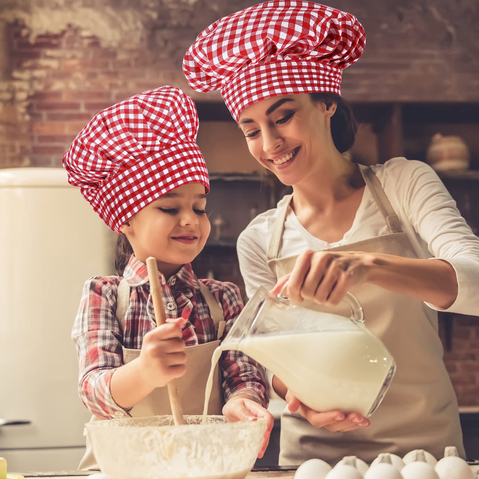 Foaincore Italian Themed Party Decorations 4 Pieces Italian Style Chef'S Hat Dinner Decor Red White And Green Mushroom Hat Gingh