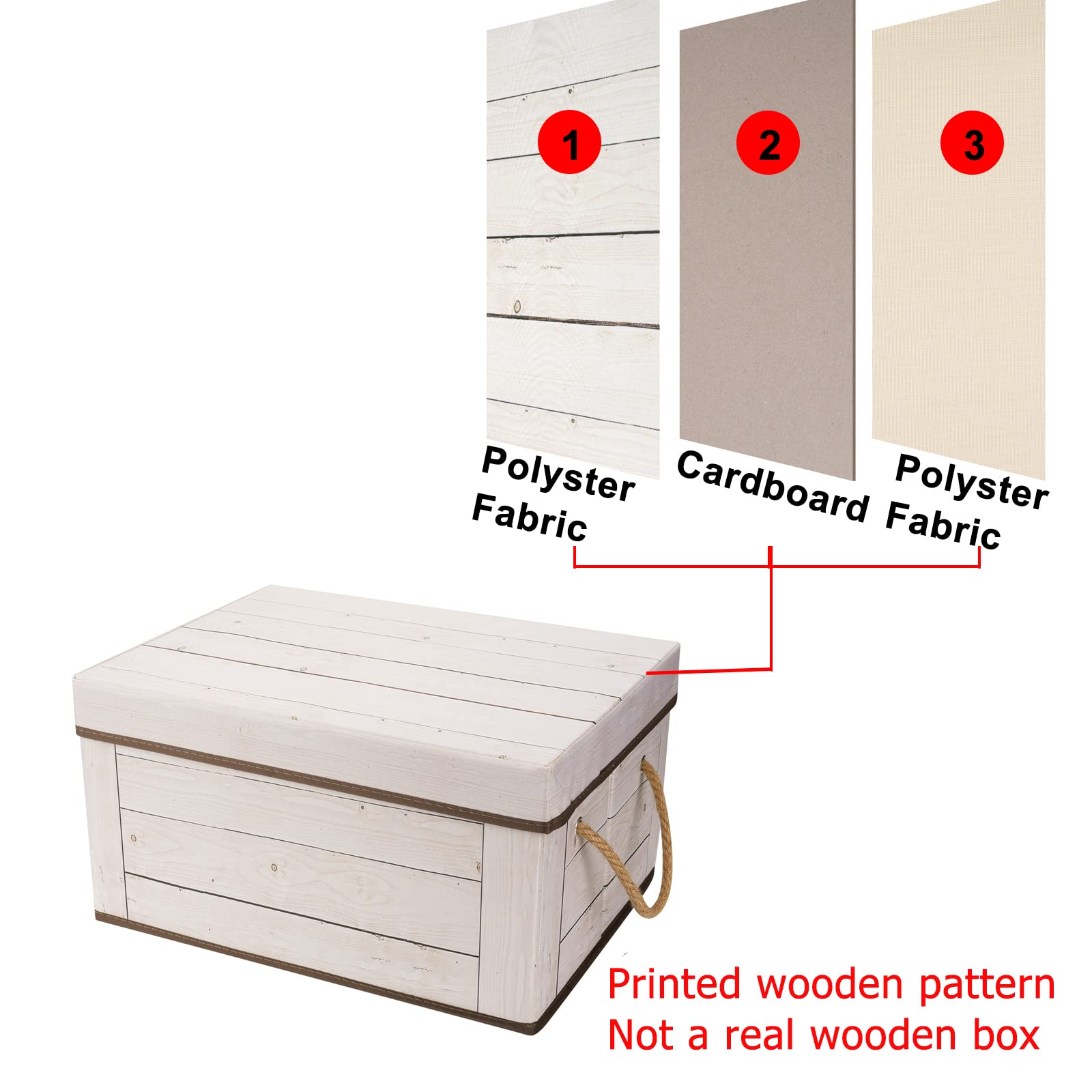 Livememory Memory Box For Keepsake, Decorative Storage Box With Lids And Handles - L15.7 X W11.8 X H7.9 Inches (Not Made Of Wood