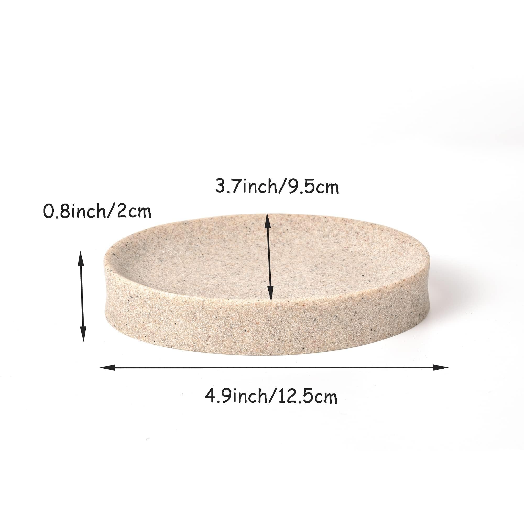 Imeea Soap Dish Resin Soap Tray Soap Holder Sponge Hand Soap Dish Holder For Bathroom Shower Kitchen Sink Counter (Beige)