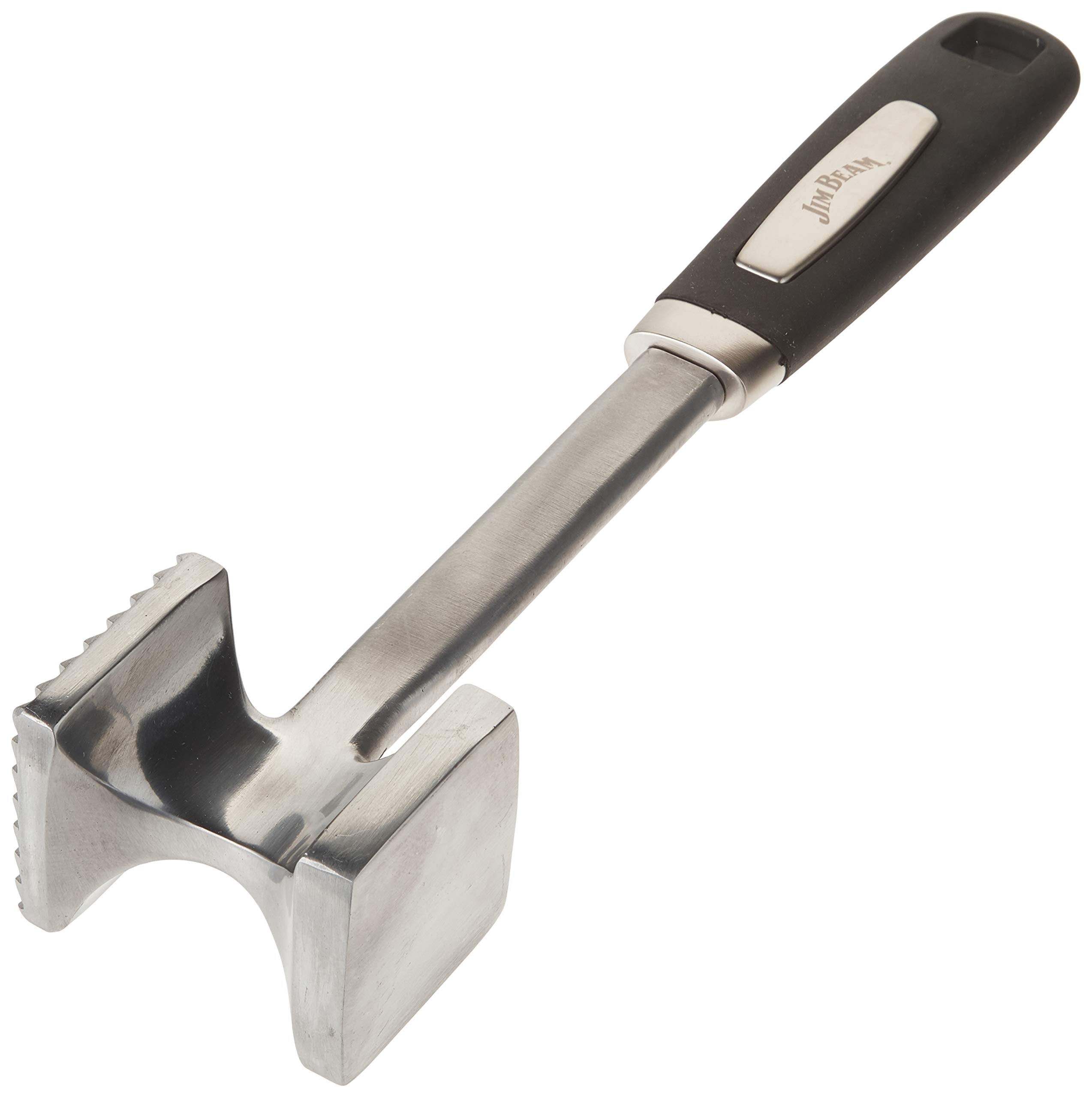 Jim Beam Heavy Duty Construction Meat Tenderizer with Soft Grip Handle, Medium, zinc
