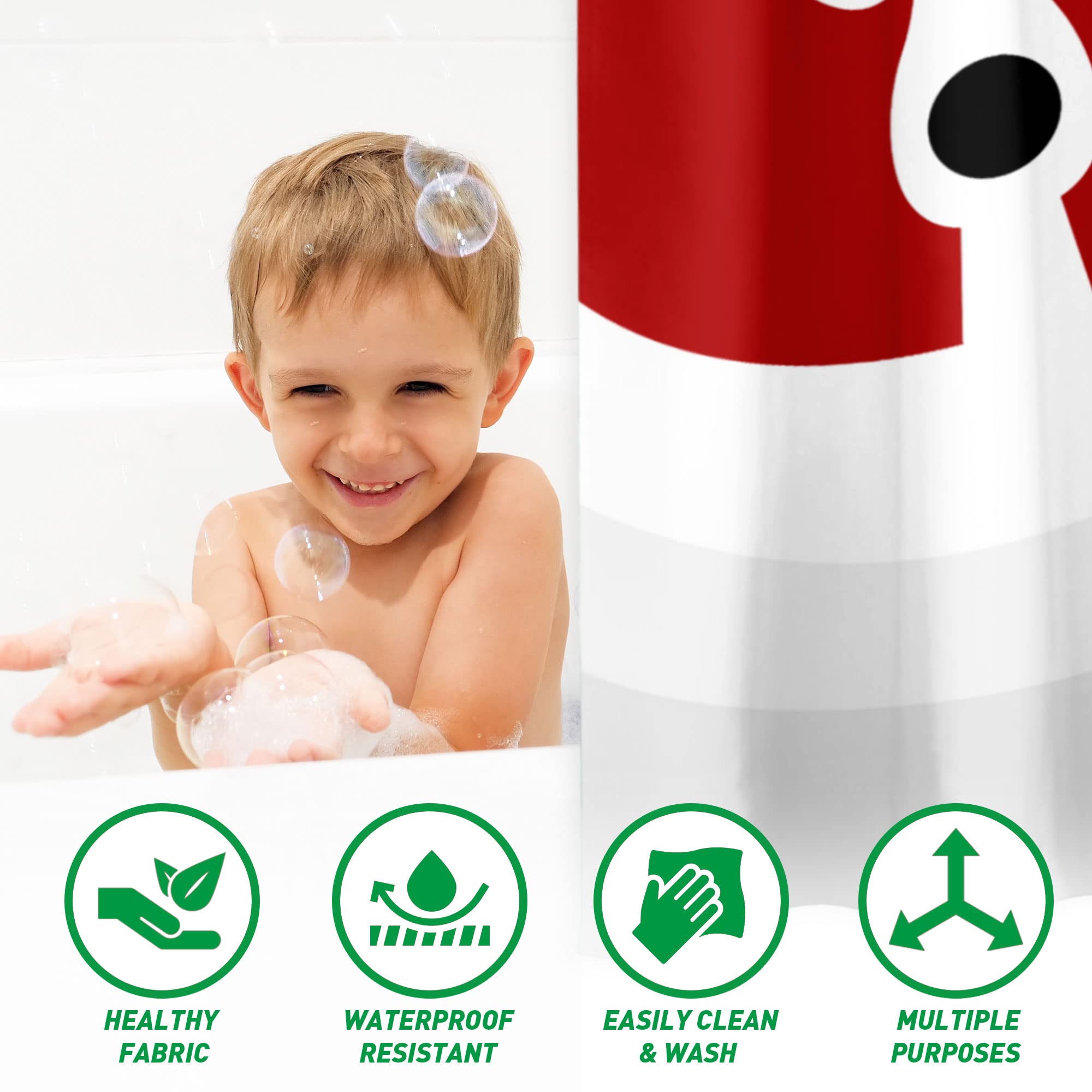 Christmas Elk Shower Curtain, Merry Christmas Reindeer Shower Curtains For Bathroom, Winter Farmhouse Bathroom Home Decor, Cute