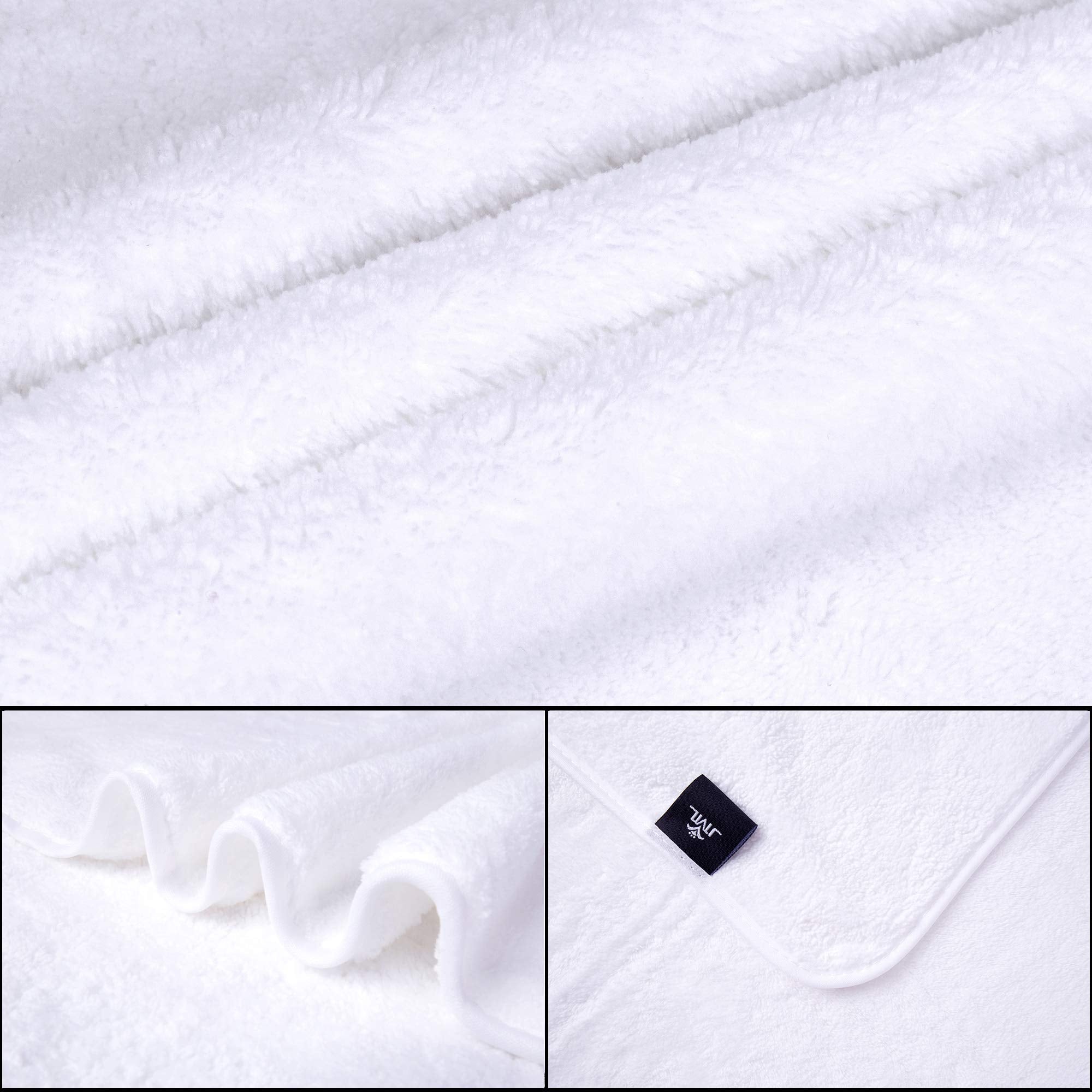 Jml Bath Towels (2 Pack, 30''X60''), White Fleece Bath Towel, Luxury Hotel & Spa Towel Sets - Super Soft And Absorbent, Lint Fre