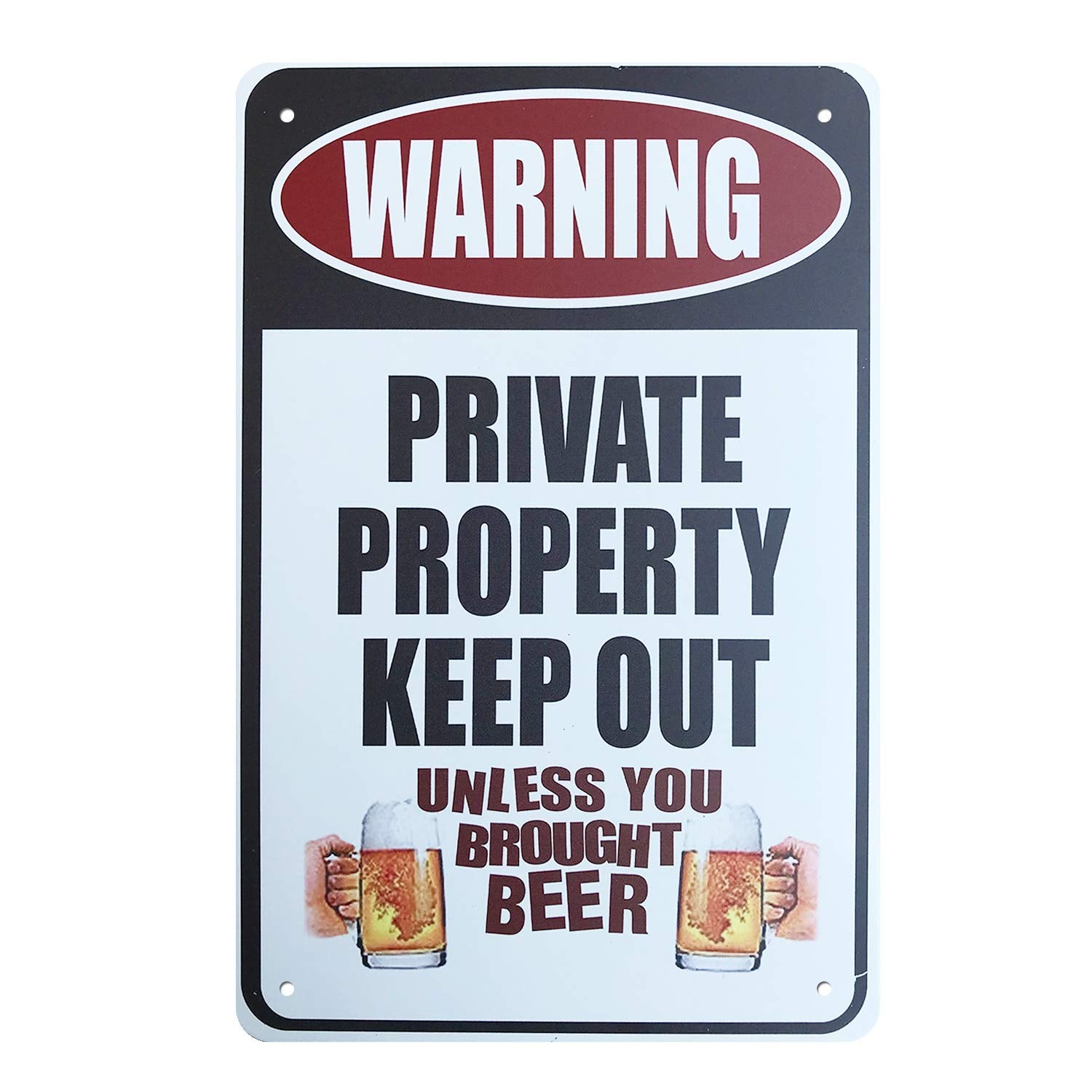 Warning I'm The Quiet Neighbor with The Big Freezer Funny Metal Decor Gift Sign 8x12(6603)