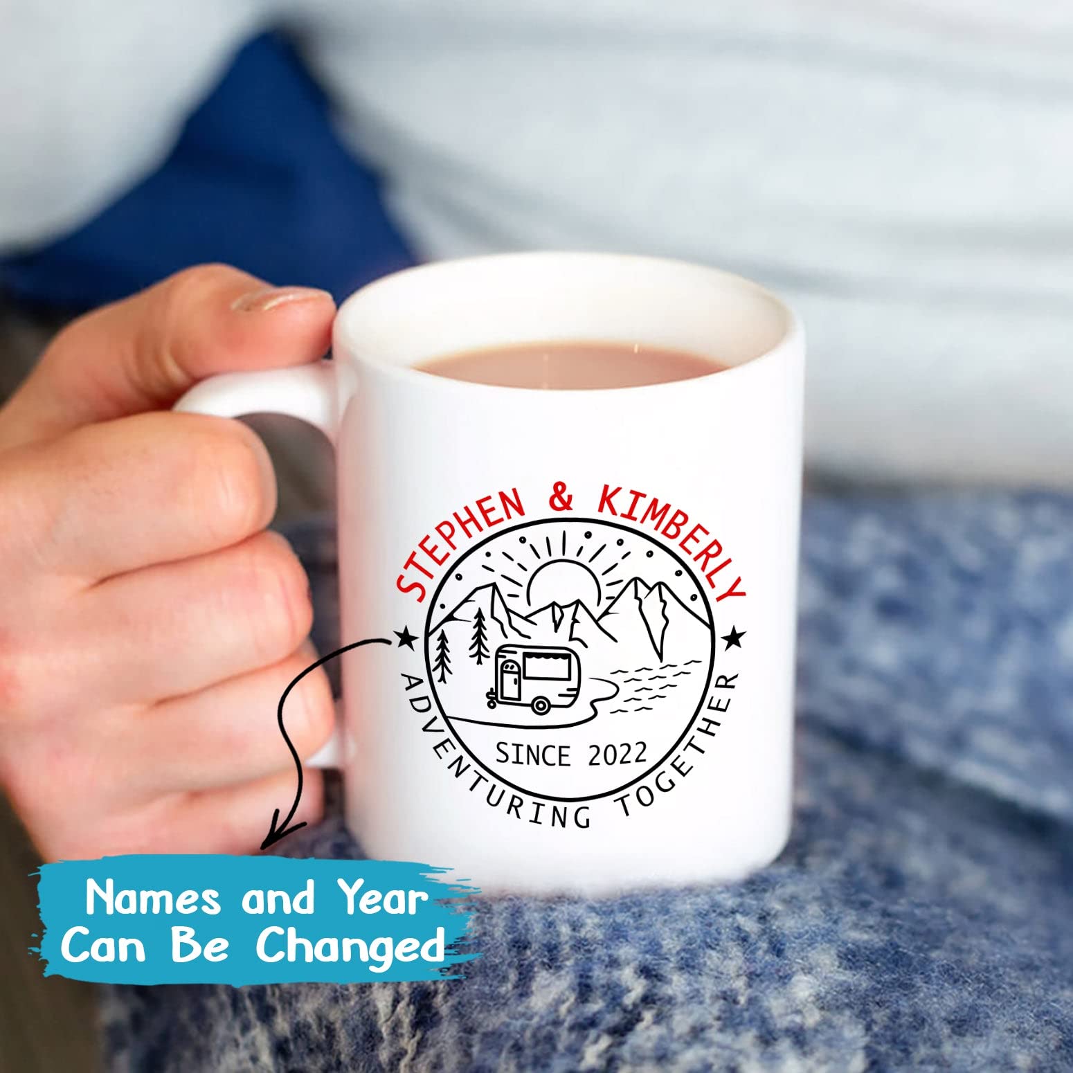 Adventure Together Mug, Camping Lover Mug, Happy Camper Cup, Camping Gift, Camper Travel Mug, Personalized Camping Mug, Custom C