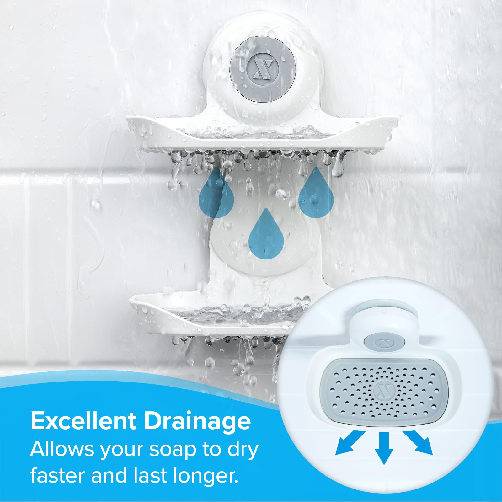 Slipx Solutions Patented Double Soap Saver, Strong Hold Suction Cup Soap Holder, Must Have Universal Kitchen & Bathroom Shower A