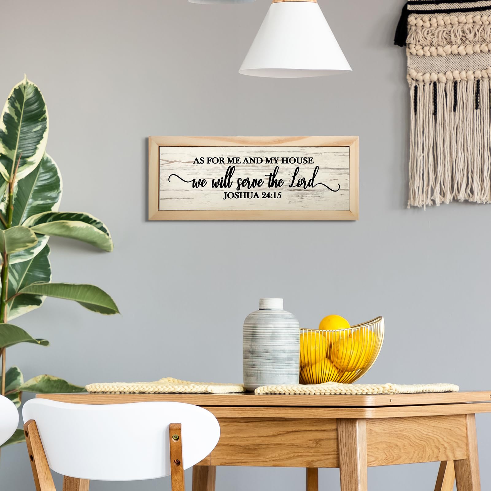 Jetec Farmhouse Bible Verse Scripture Wall Signs, As for Me and My House We Will Serve the Lord Wooden Plaque Decor for Church H