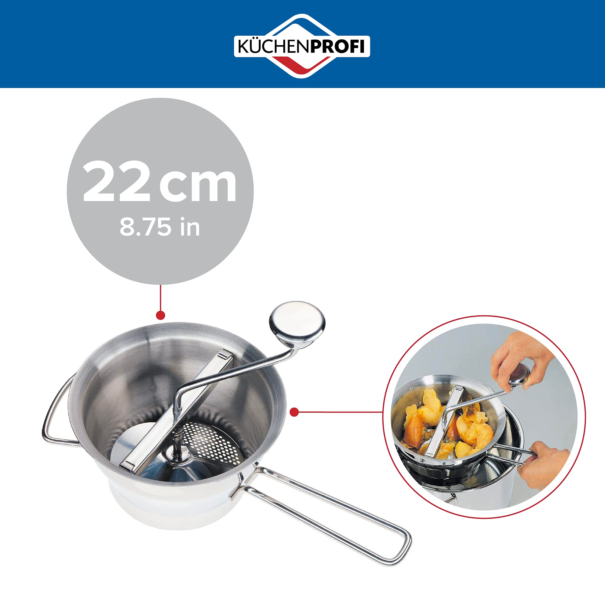 K?chenprofi K0966002820 Professional Stainless Steel Food Mill Silver  Large