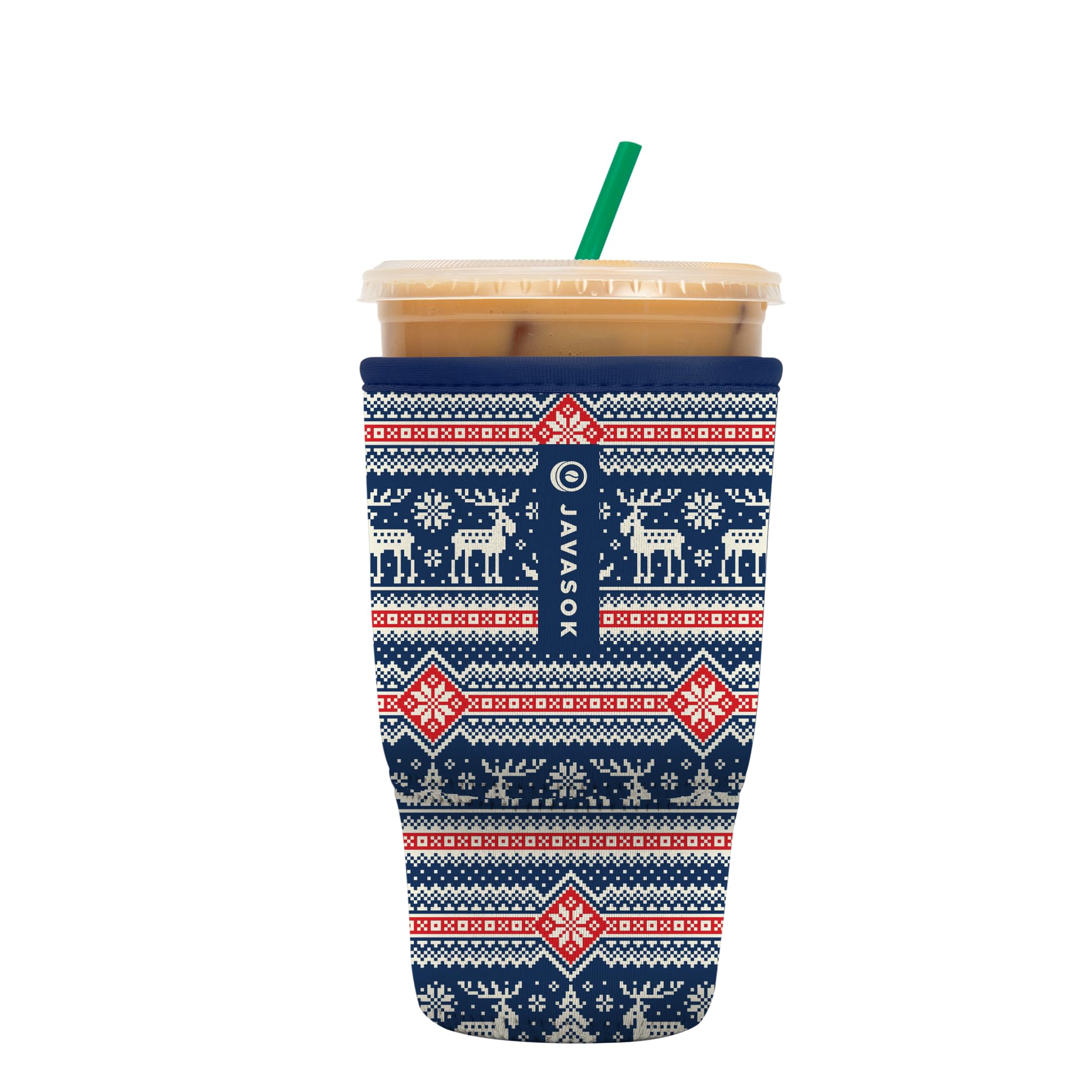 Sok It Java Sok Iced Coffee & Cold Soda Insulated Neoprene Cup Sleeve (Sweater Weather, Large: 30-32oz)