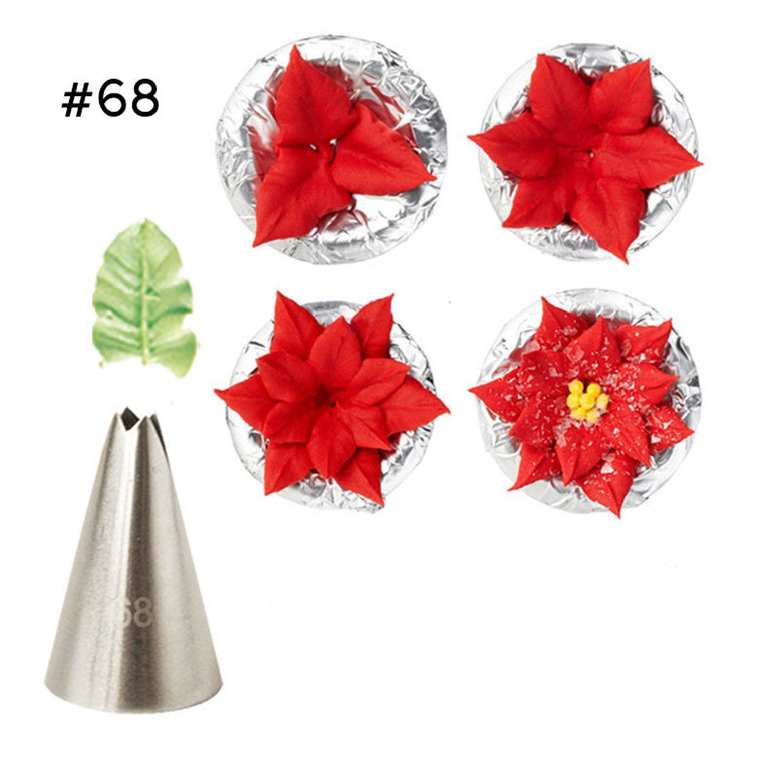 Fantasyday 7-Piece Stainless Steel Piping Tips Piping Nozzles Cake Decorating Supplies Cookies Cupcake Icing Decorating Supplies