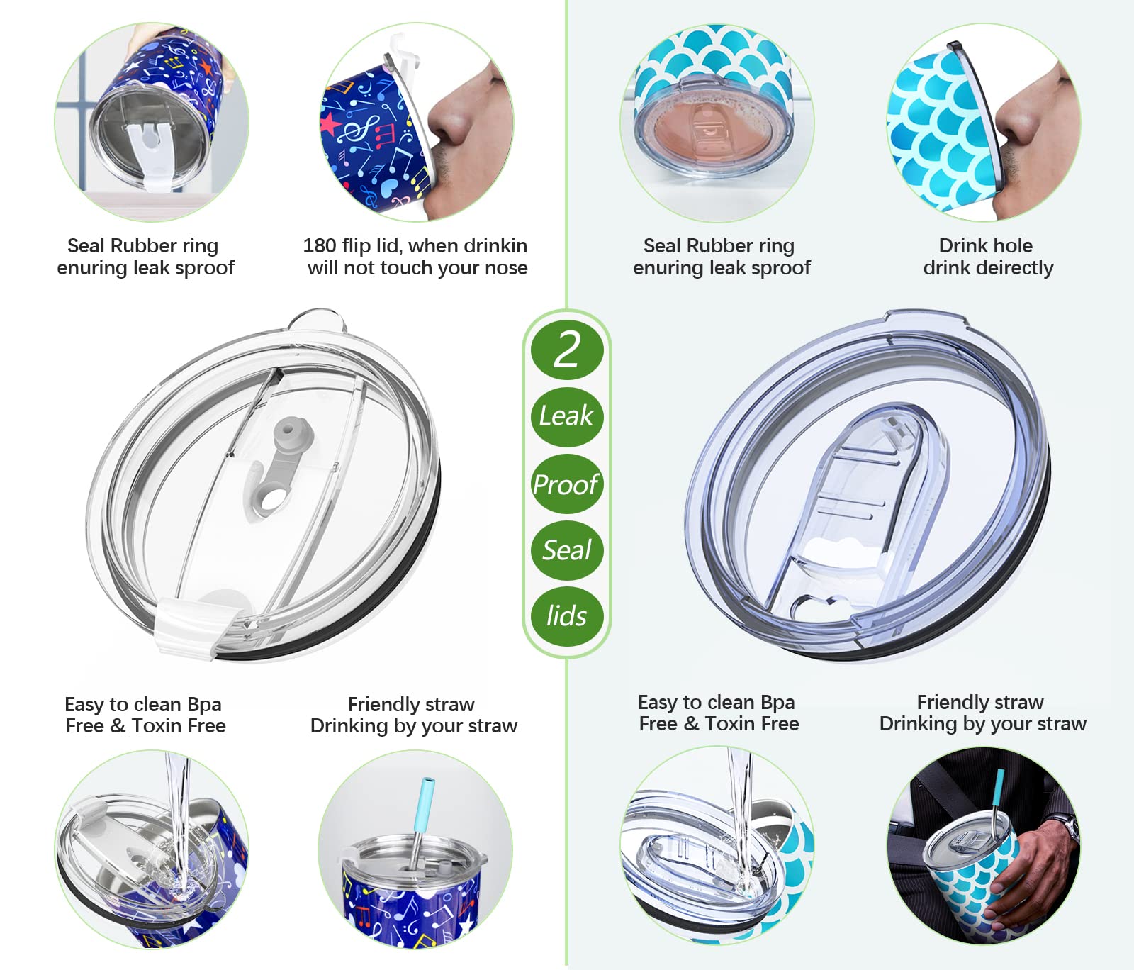 Yoelike Softball Tumbler 30 Oz Stainless Steel Double Wall Vacuum Insulated Cup With Straws, Splash Proof Lids, Straw Clean Brus