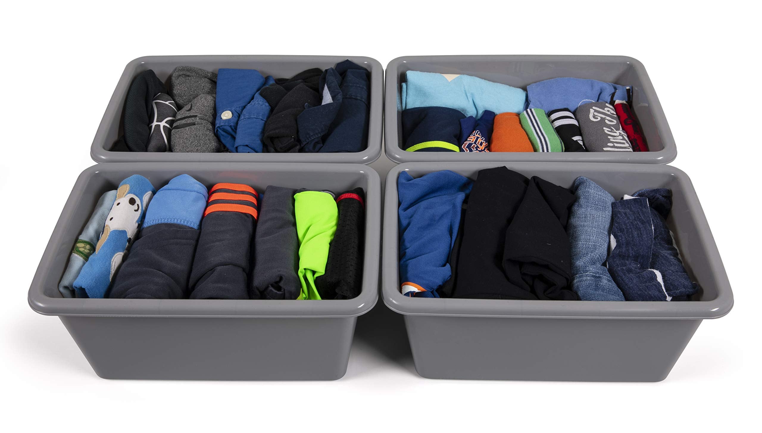 Humble Crew, Grey Small Plastic Storage Bins, Set Of 4