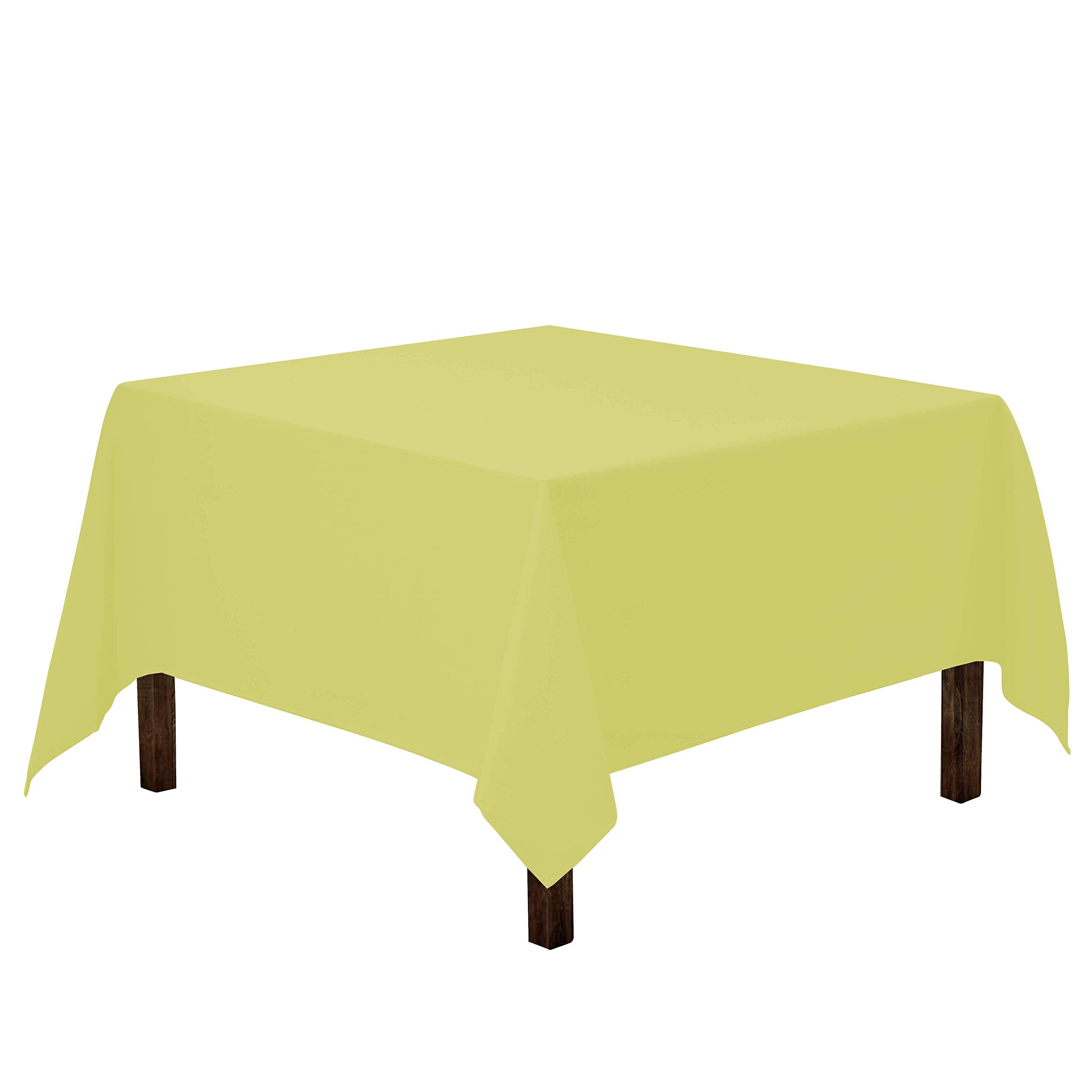 Gee Di Moda Square Tablecloth - 70 X 70 Inch Yellow Table Cloth For Medium Square Or Round Tables - Heavy Duty Washable Fabric -