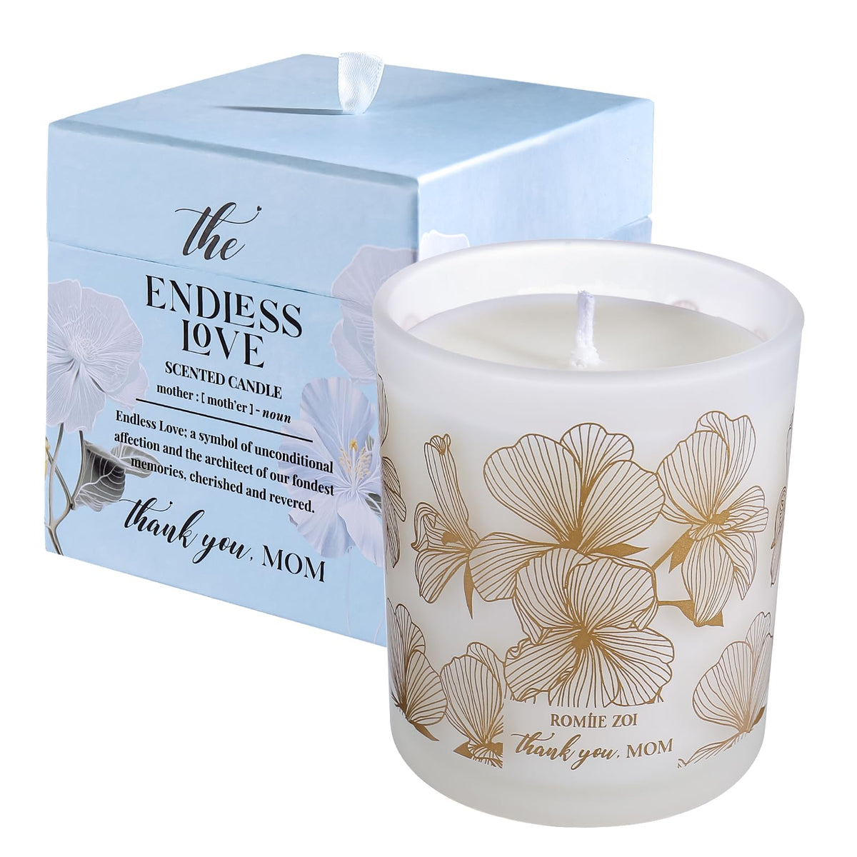 ROMIIE ZOI Scented Candle - 6oz Soy Wax Candle - Infused with Honey Almond Aroma - Endless Love - Mother's Day Gift Basket
