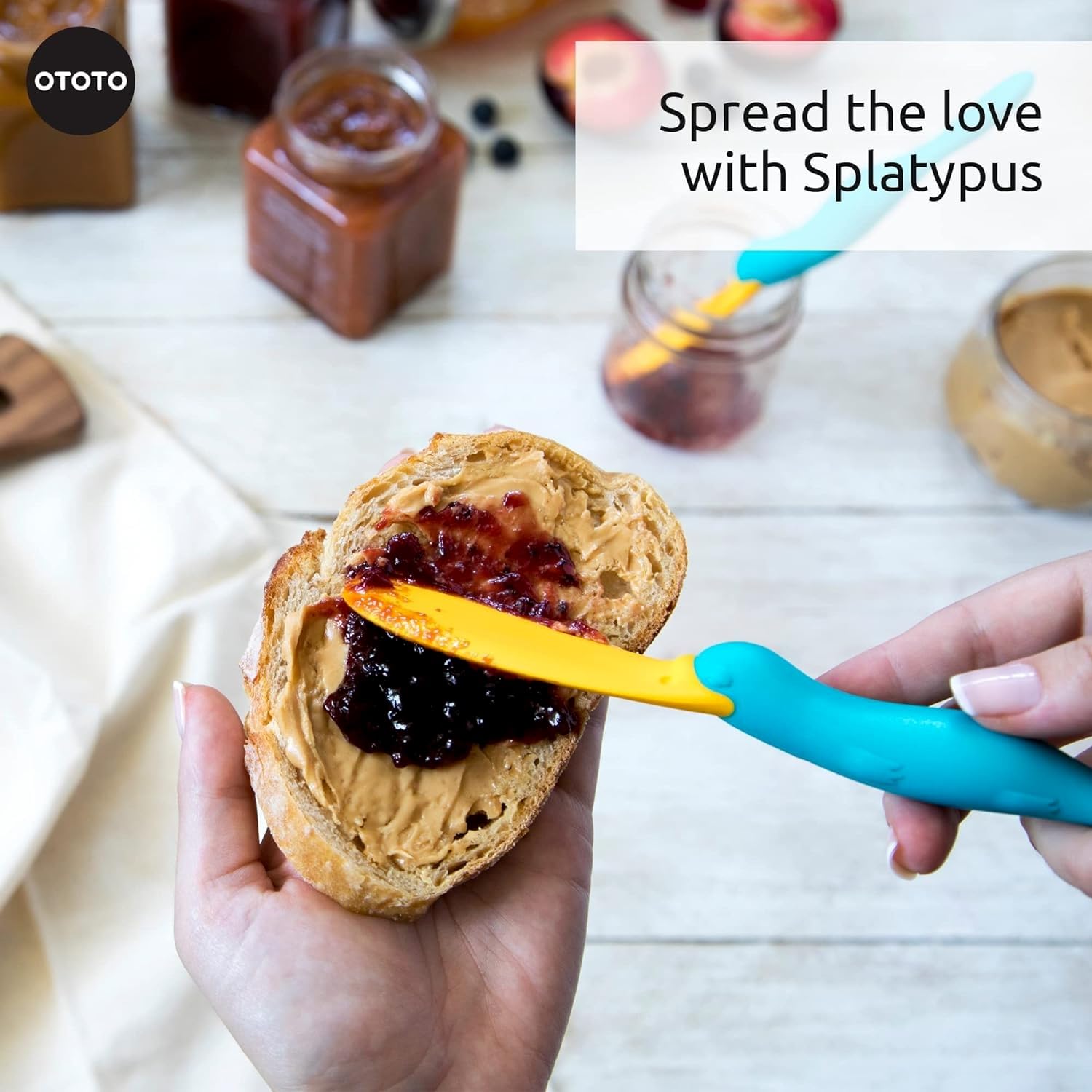 Ototo Splatypus Jar Spatula For Scooping And Scraping - Unique Fun Cooking Kitchen Gadgets For Foodies - Bpa-Free & 100% Food Sa
