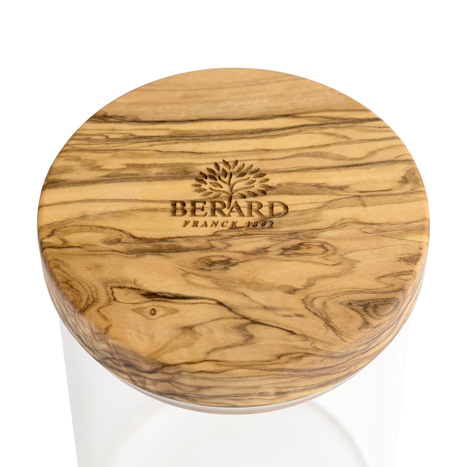 Berard Glass Storage Jar With Olive Wood Lid, 20-Ounce