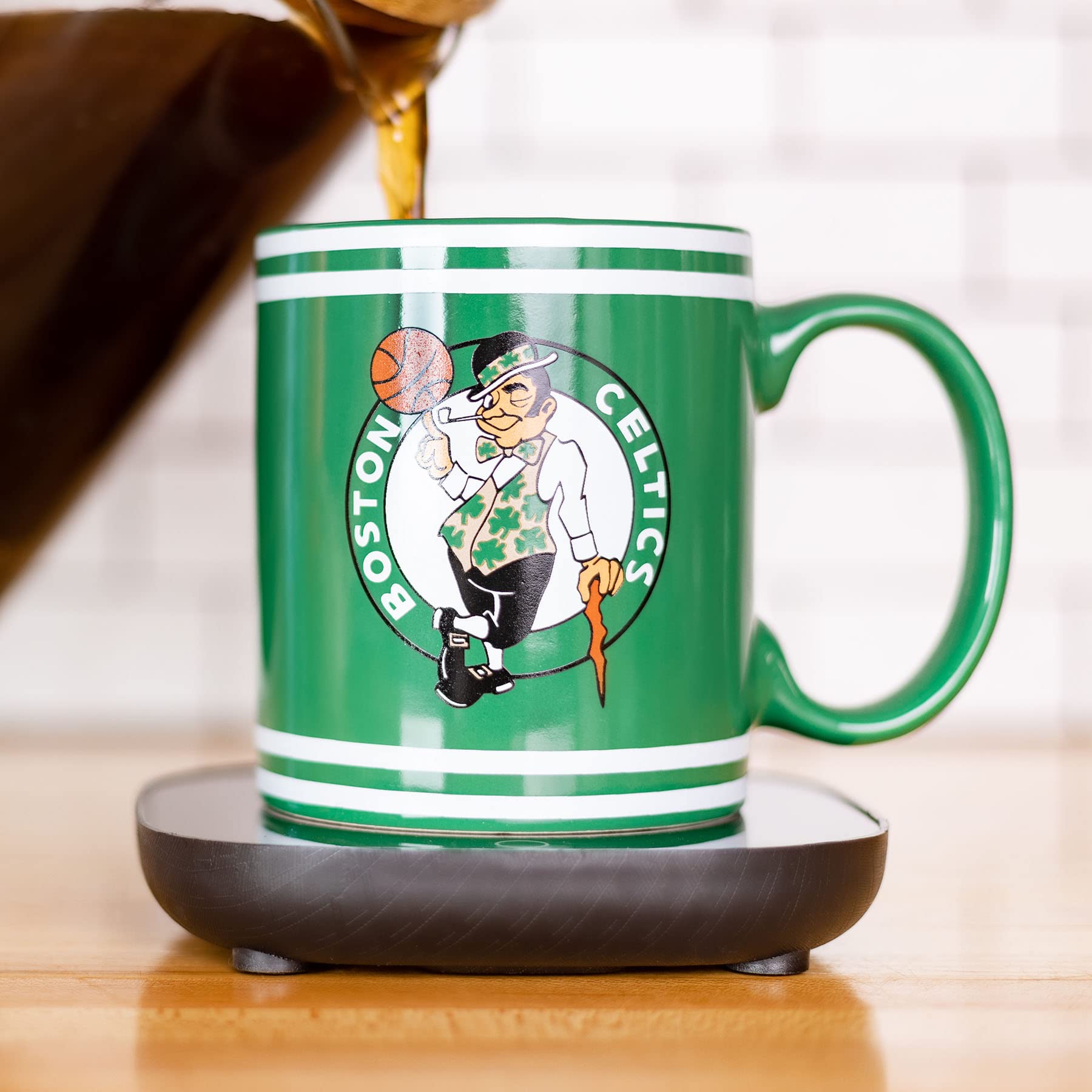 Uncanny Brands Nba Boston Celtics Logo Mug Warmer With Mug Keeps Your Favorite Beverage Warm - Auto Shut On/Off