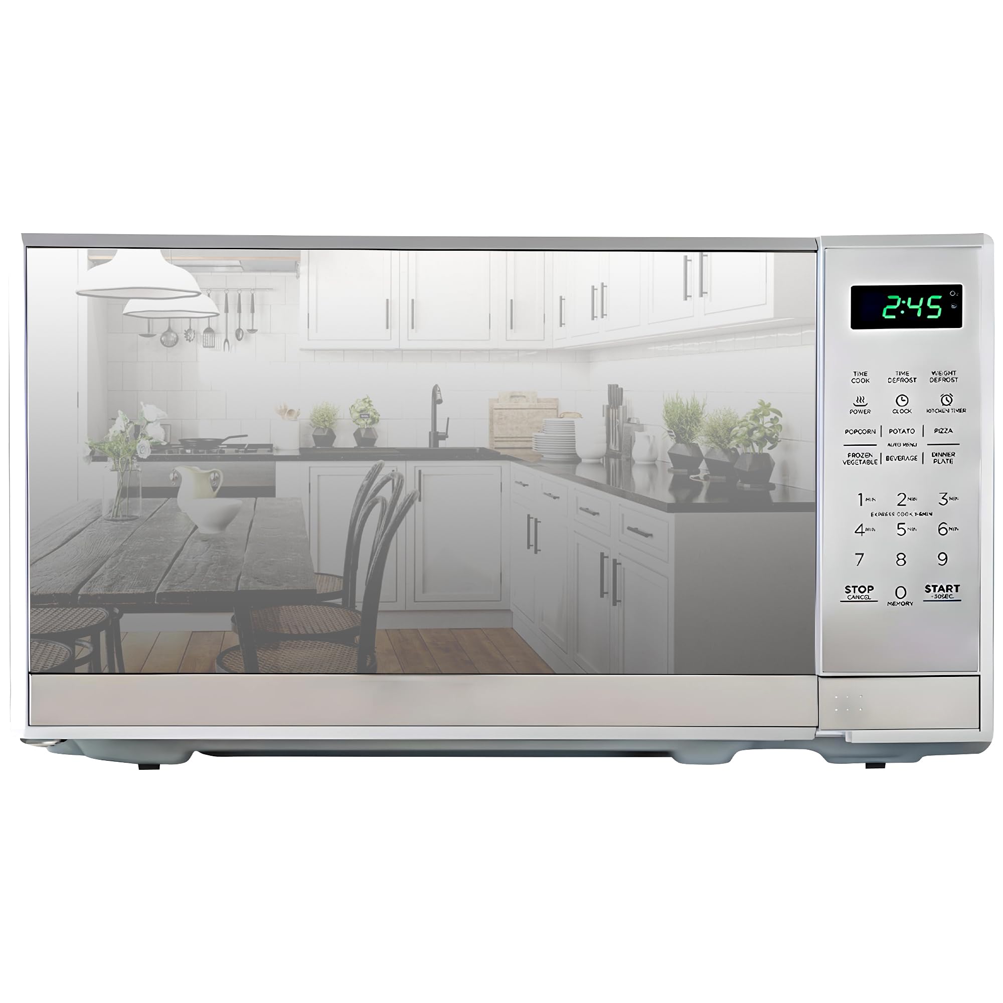 Total Chef 0.7 Cu Ft Microwave Oven - Compact Countertop Microwave, Small Stainless Steel Kitchen Appliance with Digital Touch, 