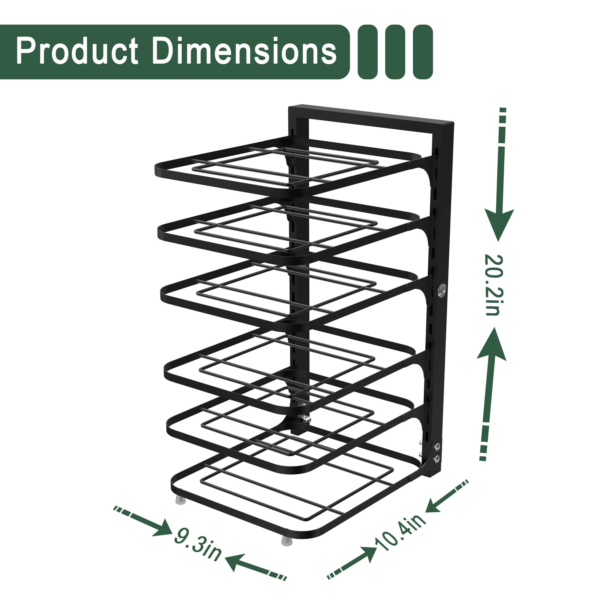 Supfirm 6-Tier Multifunctional Adjustable Pan & Pot Rack For Cabinet, Countertop Organizer, Pot Organizer For Kitchen Organizati