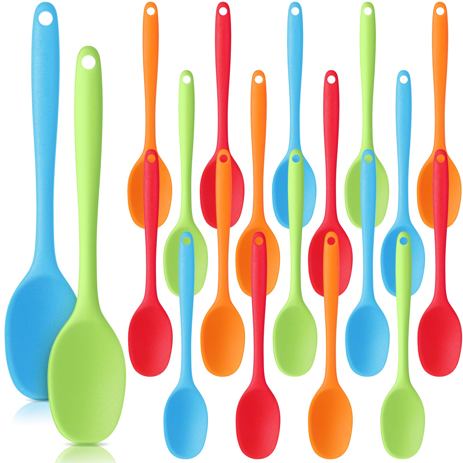 Rtteri 20 Pieces Mixing Spoons For Cooking Small Silicone Nonstick Mixing Spoons High Heat Resistant,Cooking Baking Spoons, Cook
