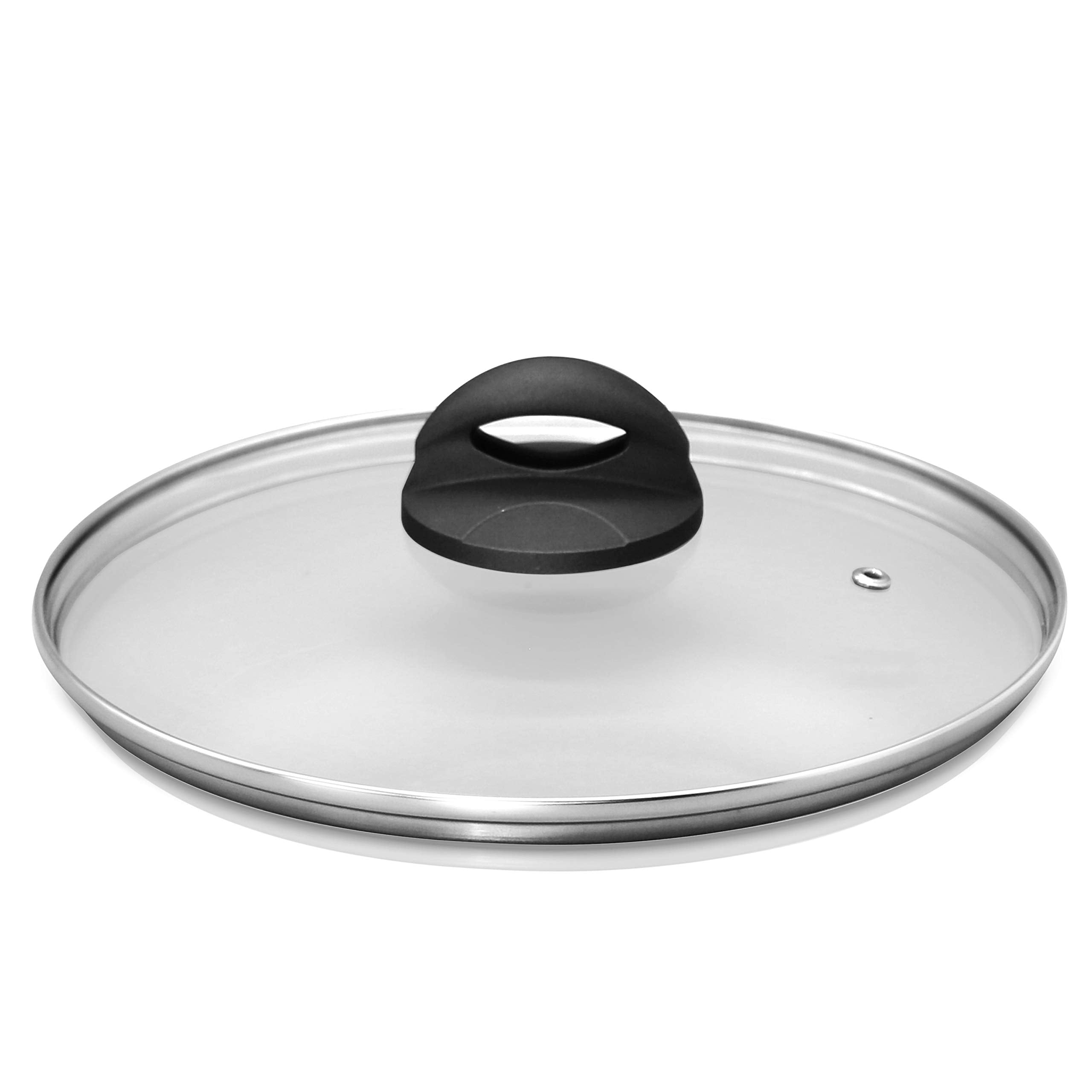 NutriChef Durable Cooking Pot Lid  SeeThrough Tempered Glass Lids, Fits 7.9 inches Pot and Oven Safe, Dishwasher Safe, Work