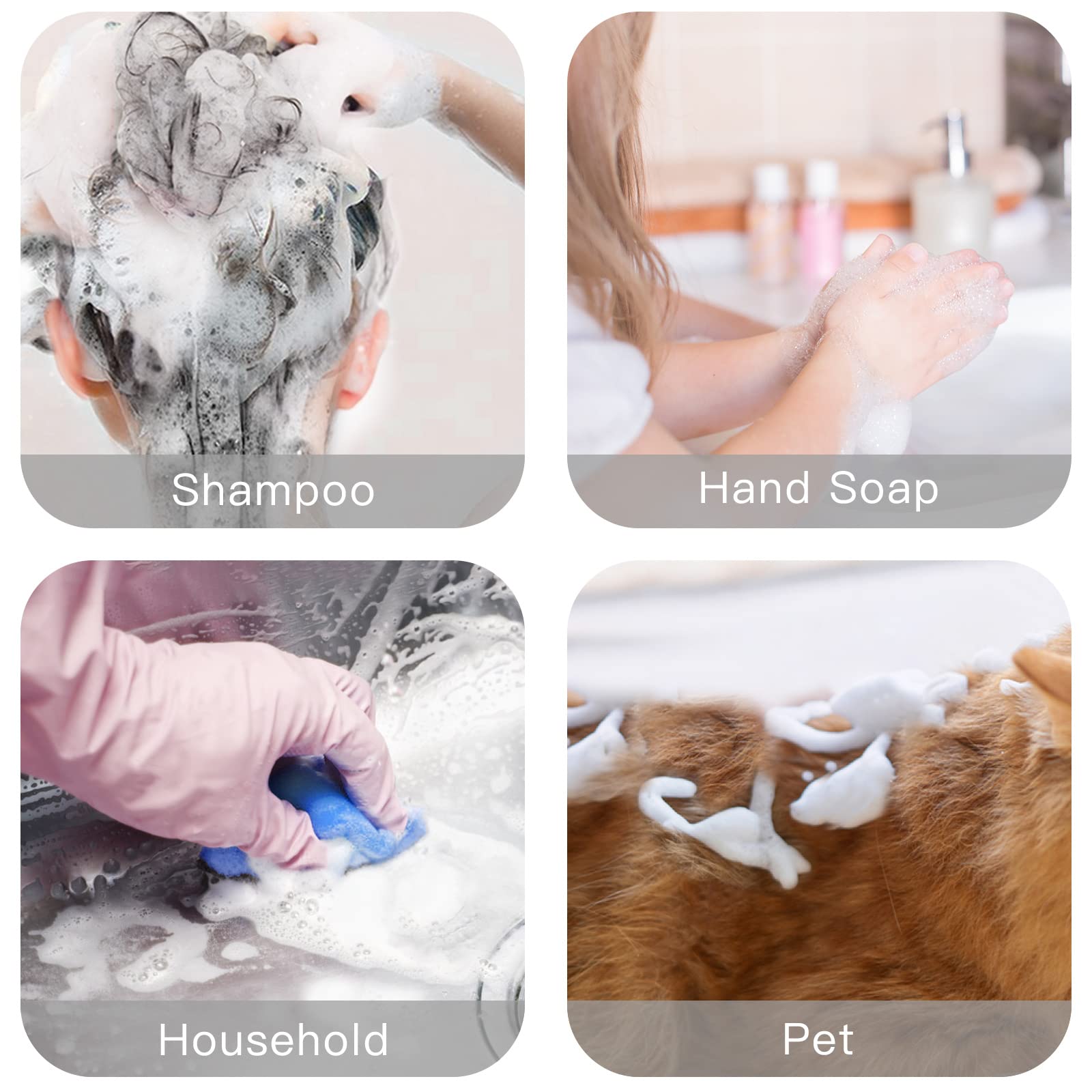 Tekson 30Pcs Soap Foam Bottle (2 Oz), Empty Travel Foaming Lash Shampoo For Cleanser, Dispenser (Black Cap)