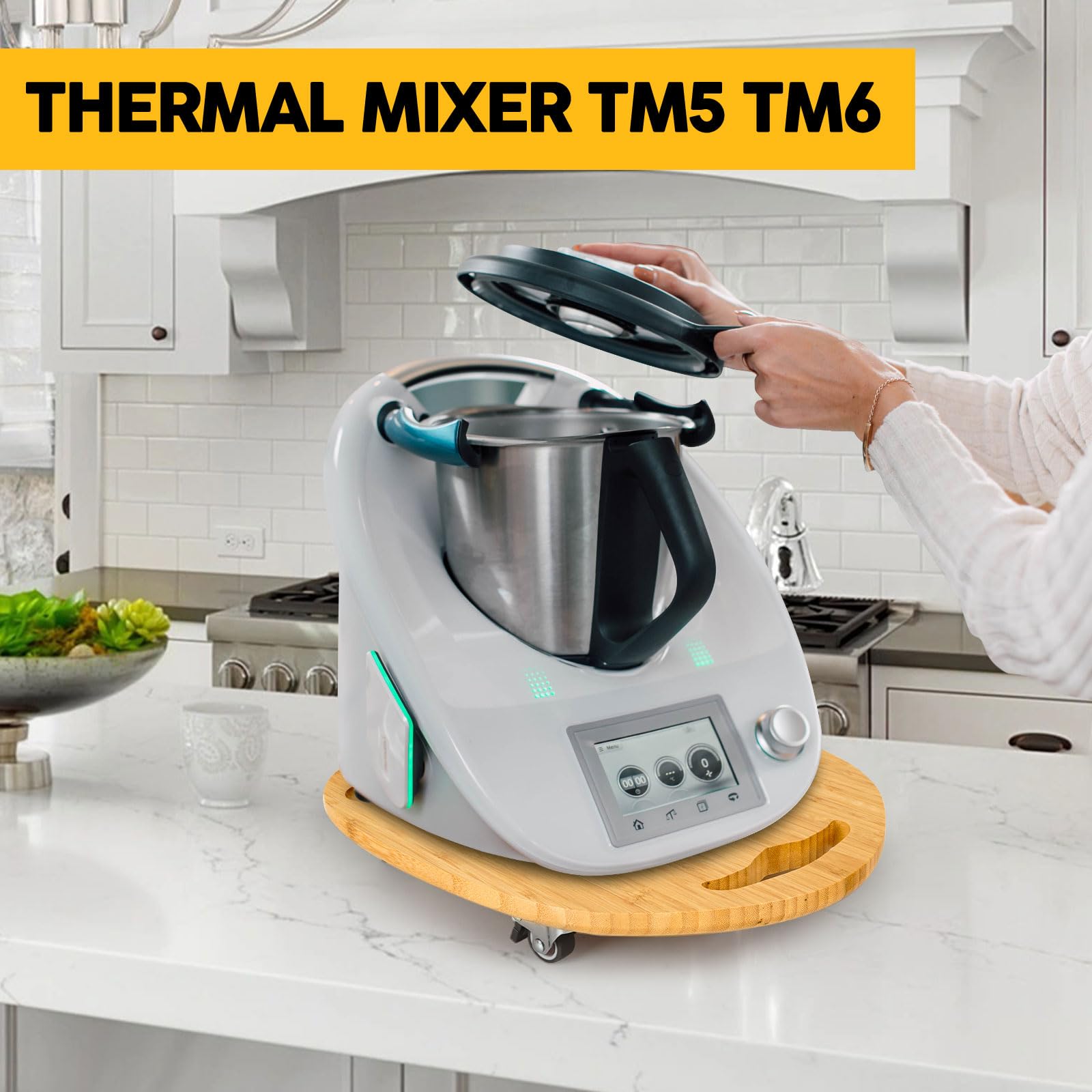 Elegant Sliding Tray For Thermomix Tm5 Tm6, Base For Thermomix - Sturdy, Slides Easily From Under The Cabinet, Rolling Appliance