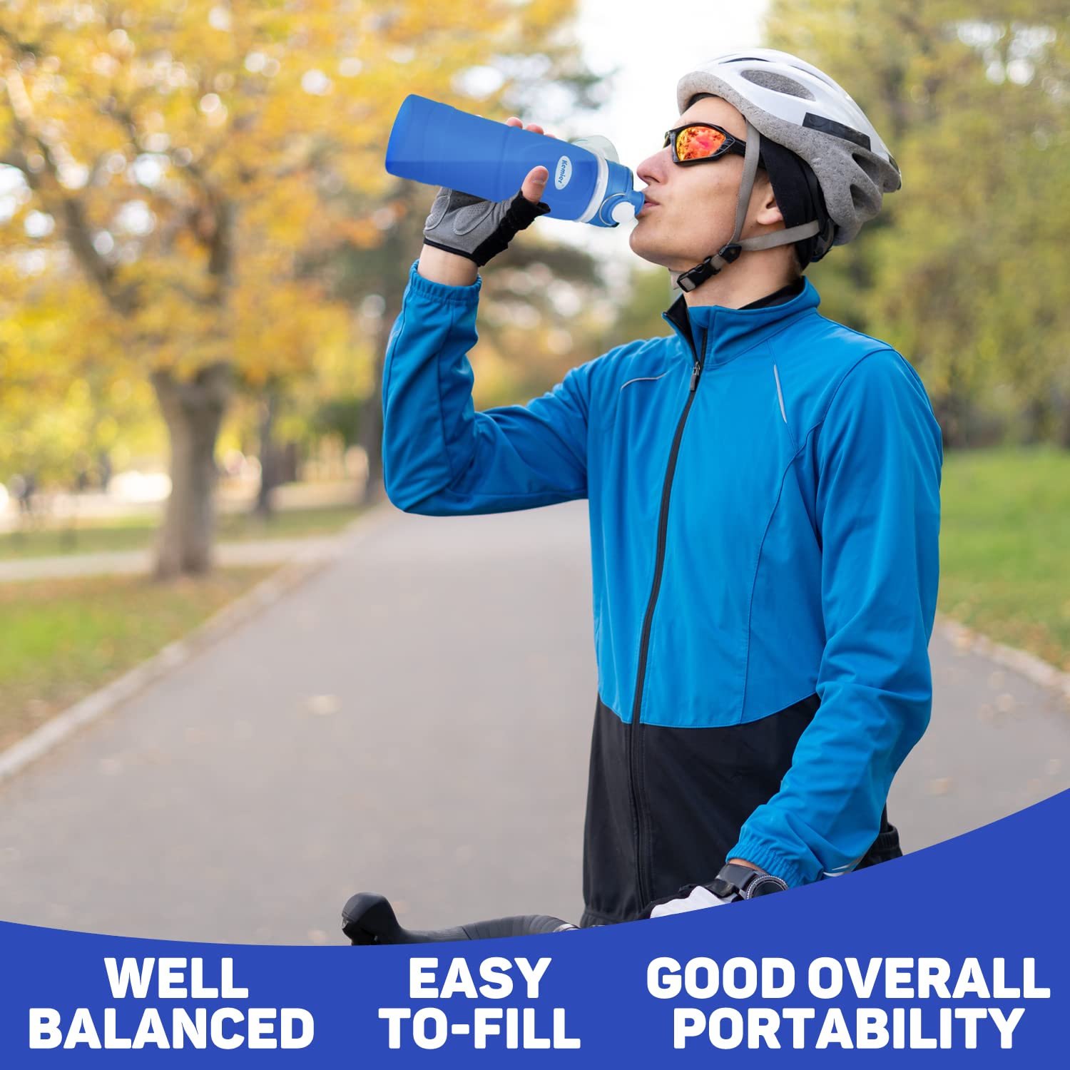 Kemier Collapsible Silicone Water Bottles-750Ml,Medical Grade,Bpa Freecan Roll Up,26Oz,Leak Proof Foldable Sports & Outdoor Wate