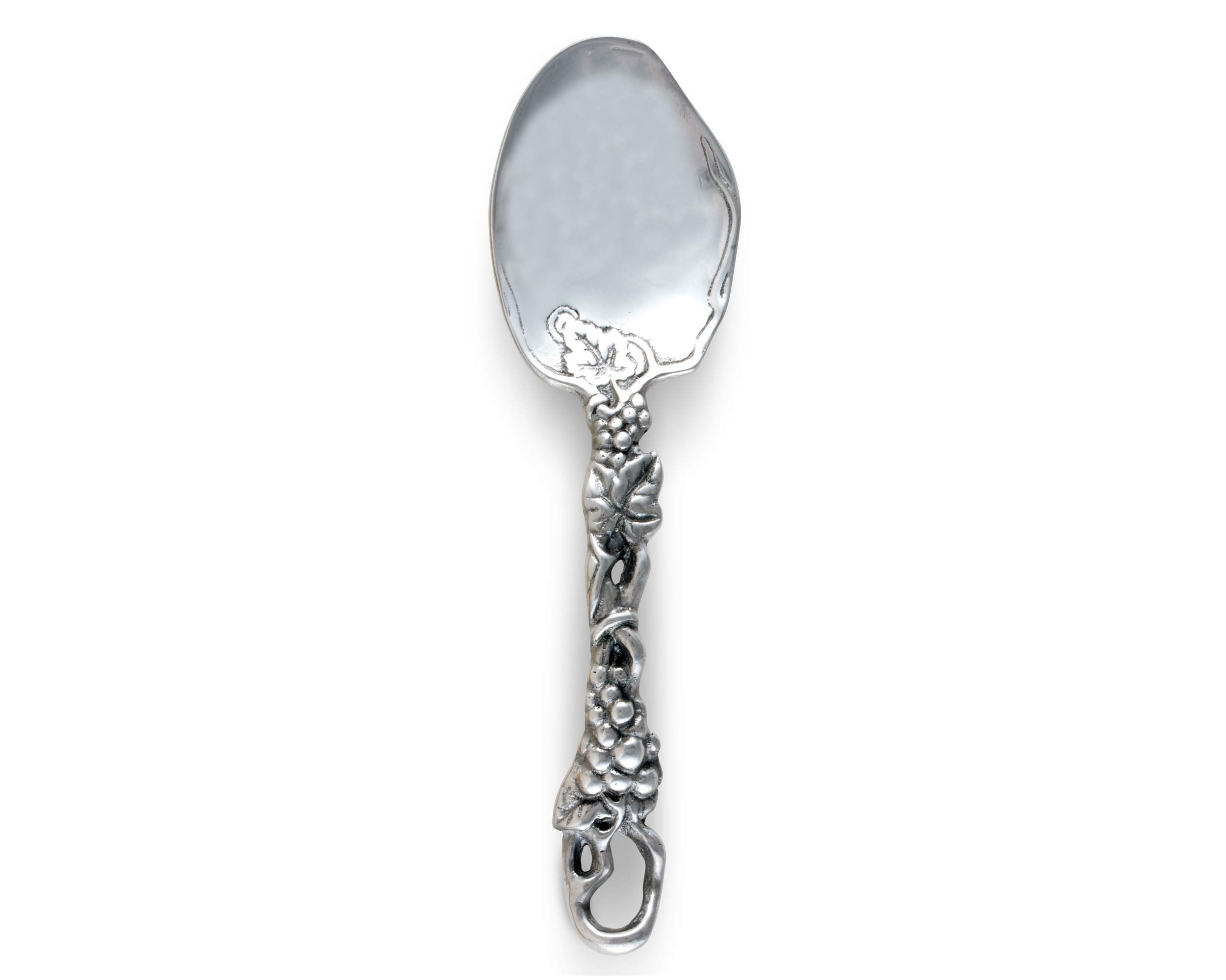 Arthur Court Designs Metal Buffet Serving Spoon In Grape Pattern Sand Casted In Aluminum With Artisan Quality Hand Polished Desi