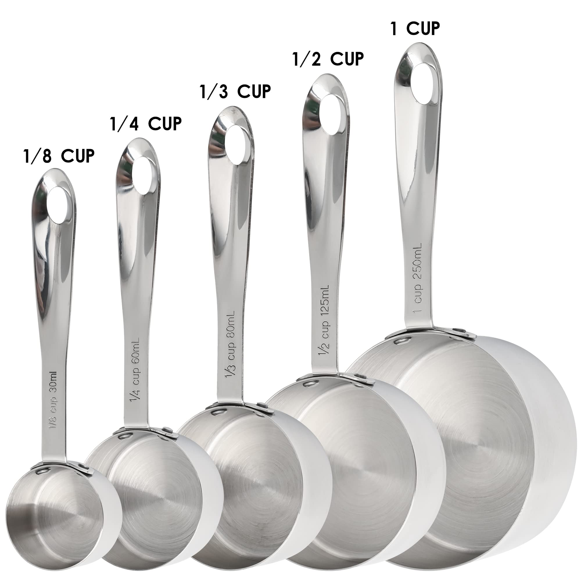 Nstezrne Measuring Cups And Spoons Set, 18/8 Stainless Steel Measuring Cups And Spoons Set Of 12, Metal Measuring Cups Set, 5 Dr