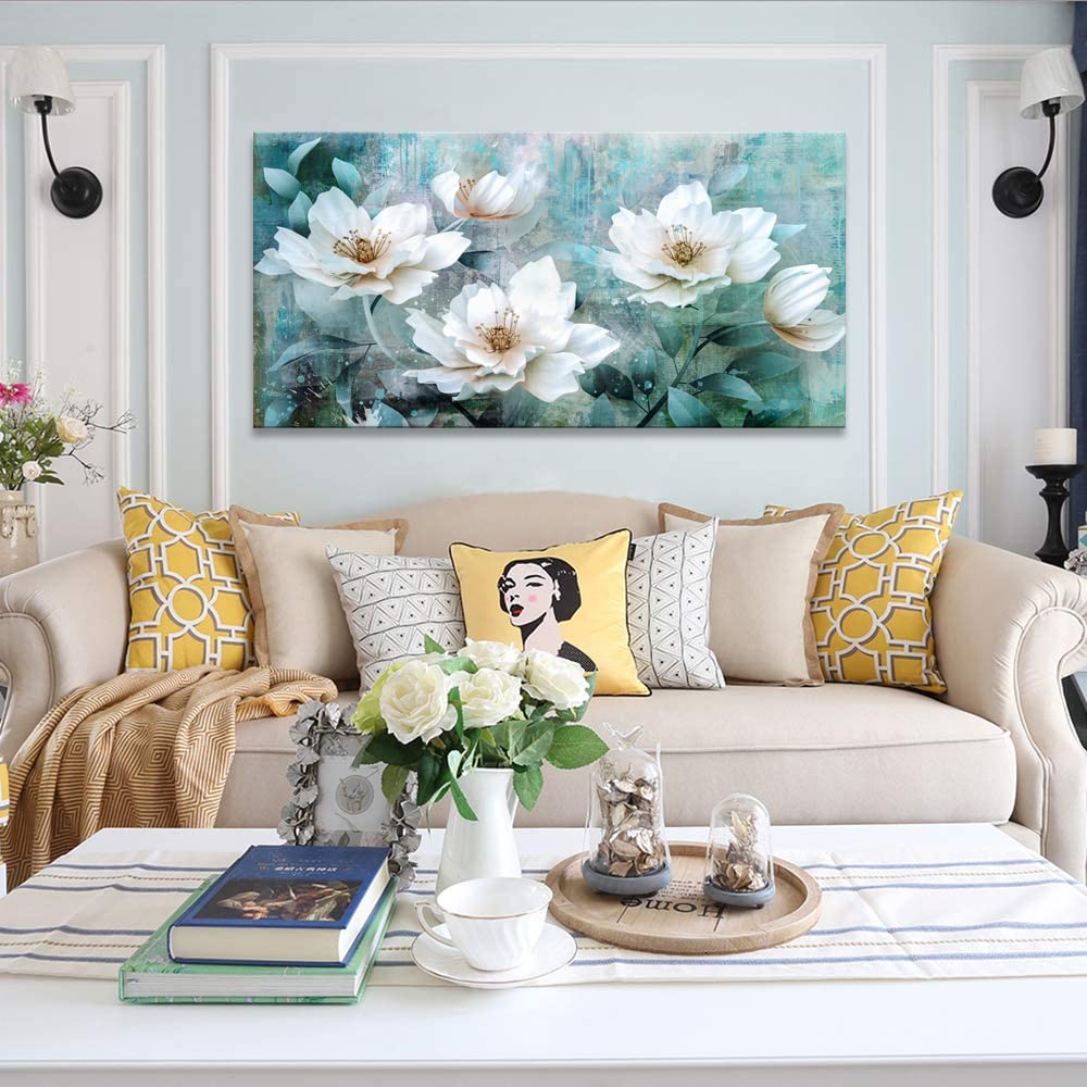 Canvas prints abstract roses wall art for living room grey green painting watercolor paintings flowers floribunda framed canvas prints decor home bedroom decor office