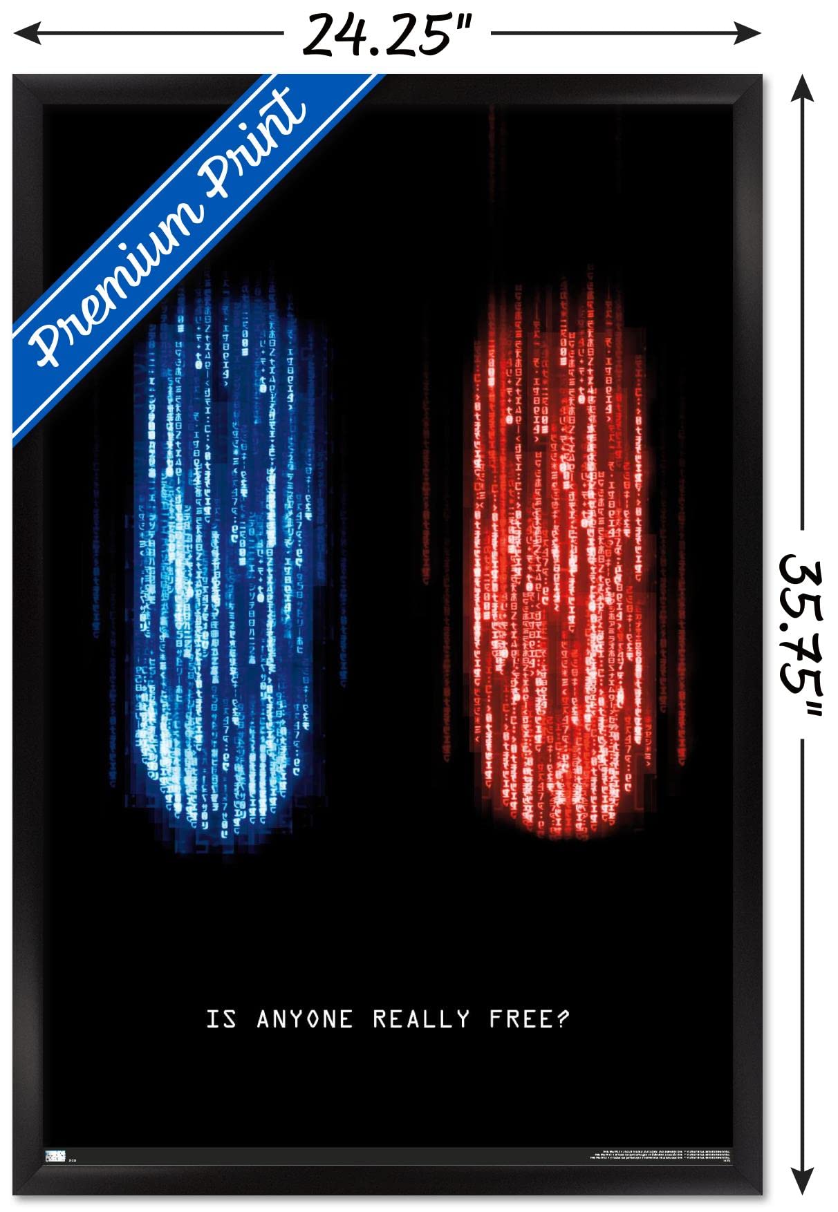 The Matrix: Resurrections - Is Anyone Really Free Wall Poster, 34L'' X 22.4W'', Black Framed Version