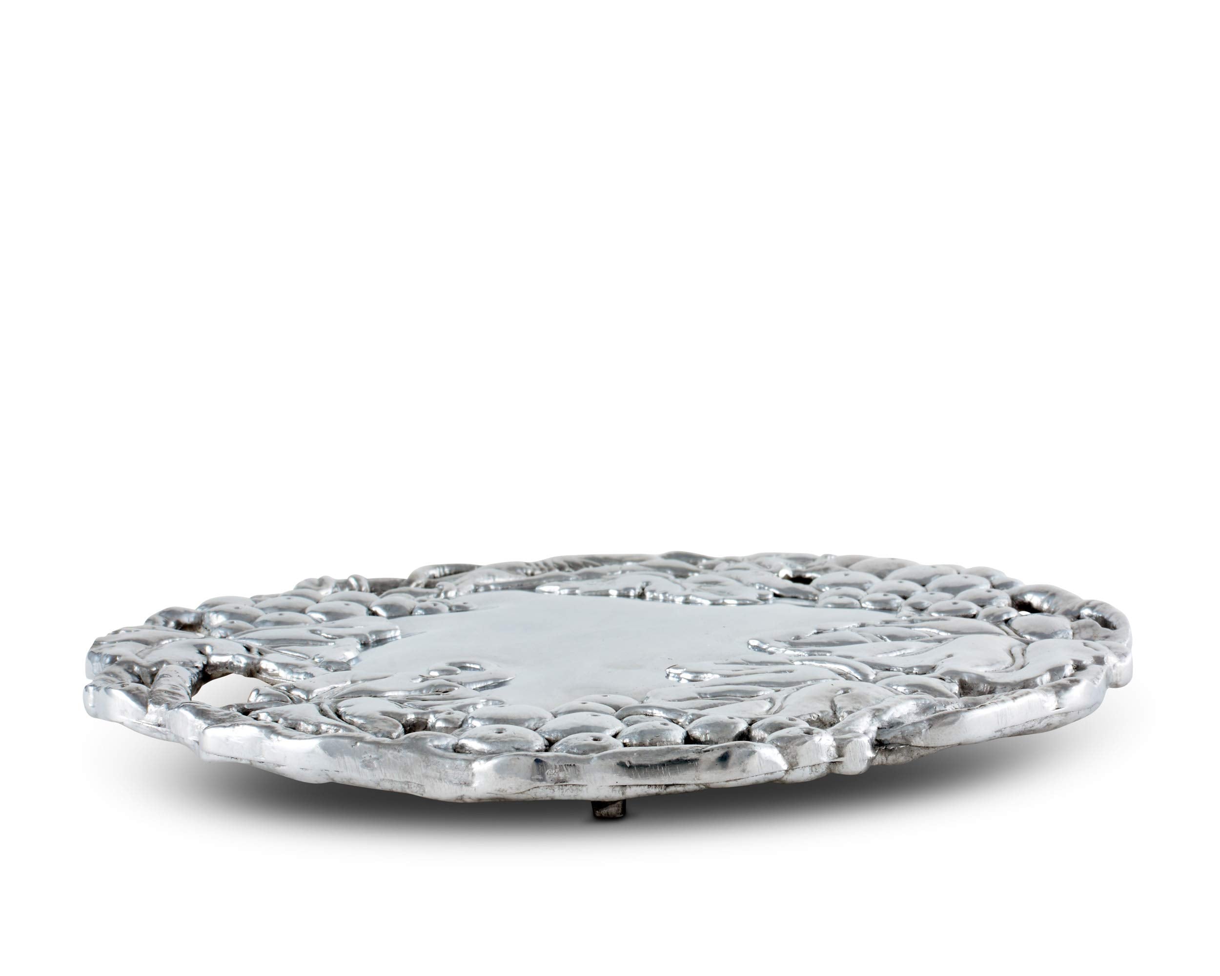Arthur Court Metal Grapevine Trivet Classic Grape Pattern Detailly Sand Casted Aluminum With Artisan Quality Hand Polished Hot P