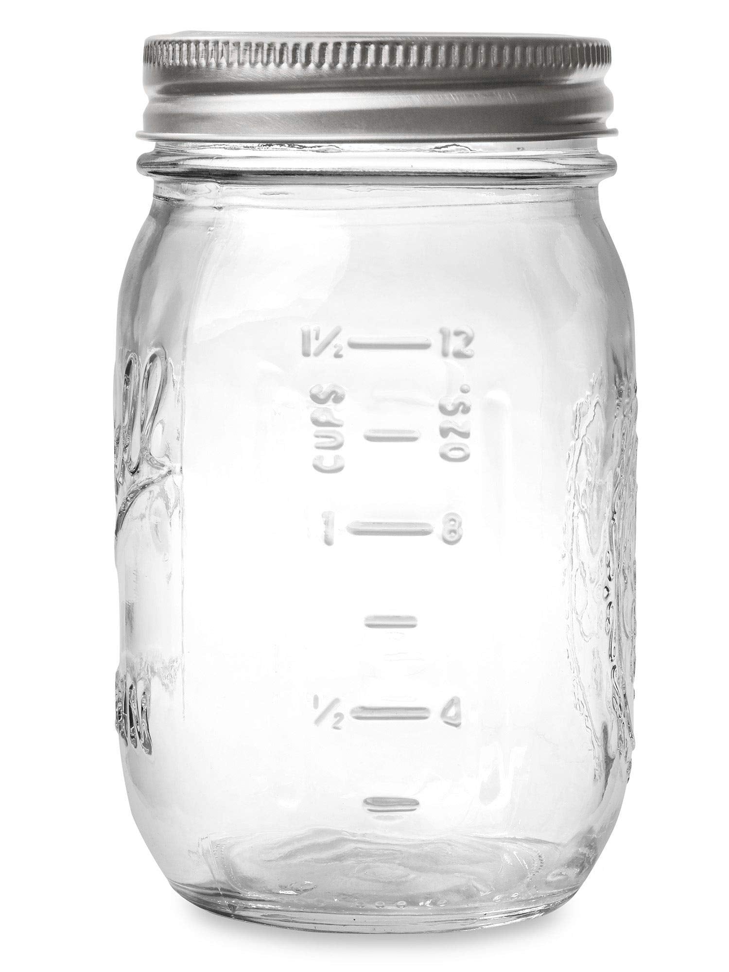 Ball Regular Mouth 16-Ounces Mason Jar With Lids And Bands (12-Units), 12-Pack, As Shown