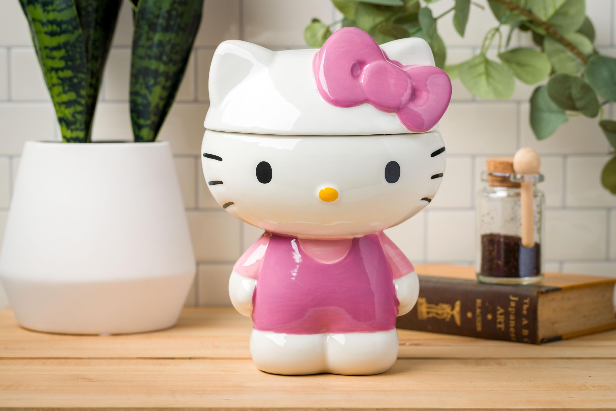 Silver Buffalo Sanrio Hello Kitty 3D Sculpted Ceramic Cookie Snack Jar (Large)