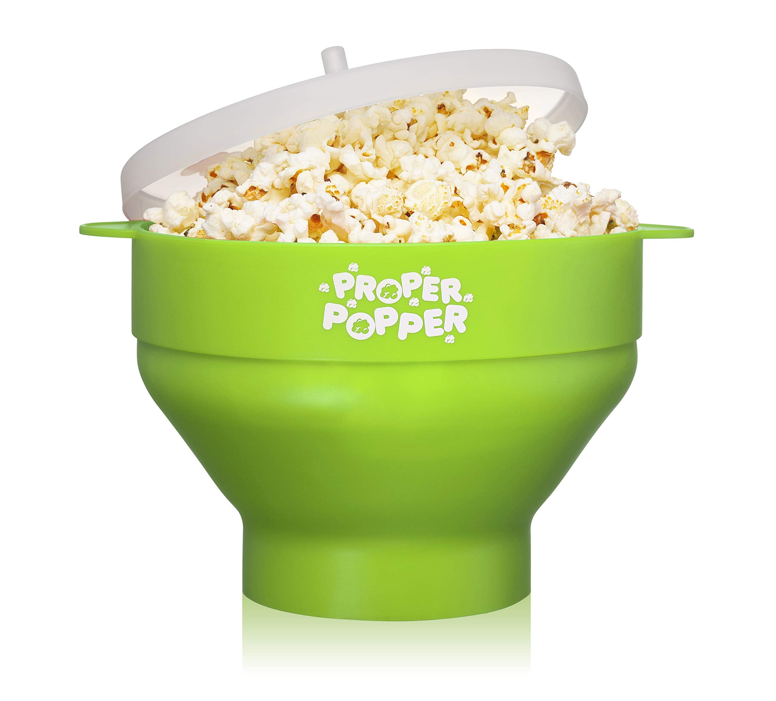 The Original Proper Popper Microwave Popcorn Popper, Silicone Popcorn Maker, Collapsible Bowl Bpa Free & Dishwasher Safe - (Gree