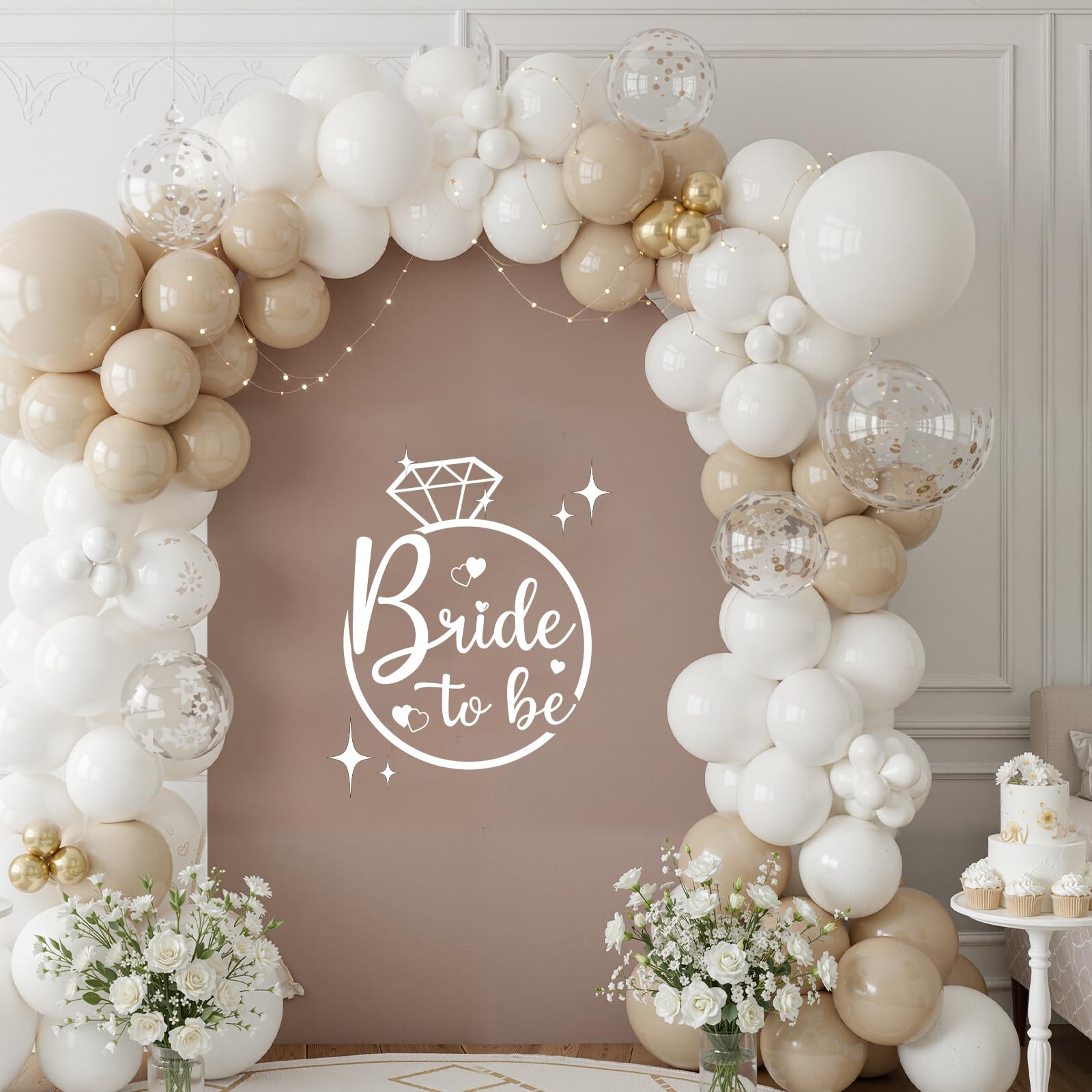 Wxiben Bride to Be Sign Decorations - Bride to Be Letters Decal, Wall Stickers for Bridal Shower Balloon Arch Backdrop Decor, Ba