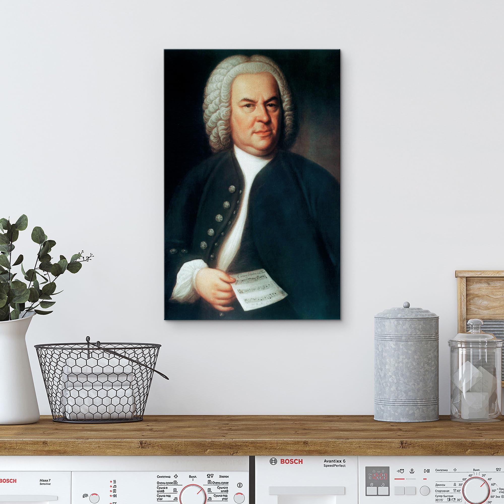 Wall26 Canvas Print Wall Art Portrait Of Johann Sebastian Bach People Pop Culture Historical Realism Famous Closeup Colorful Mul