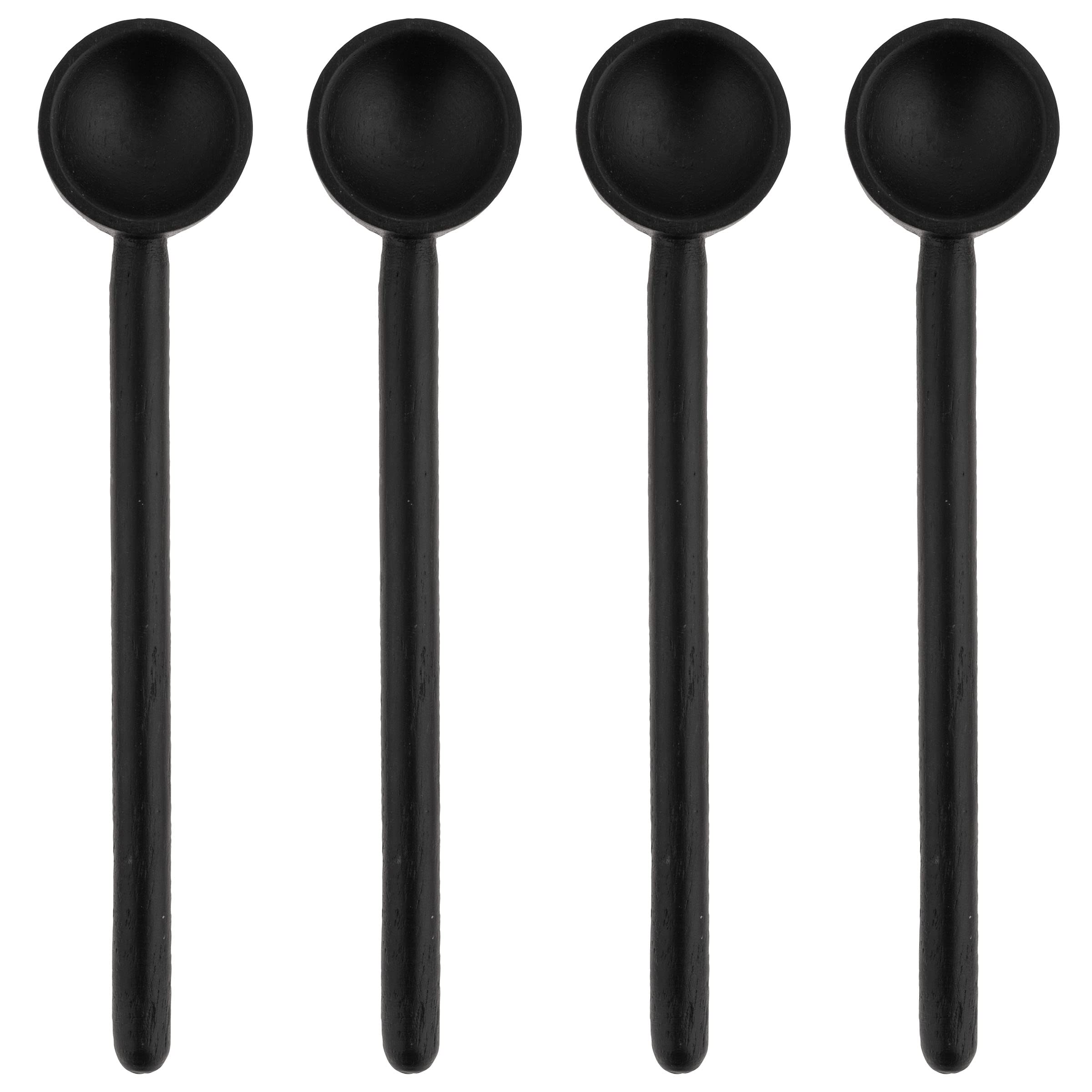 Karma Gifts Tasting Spoons Set - Black Wood Spoons For Cooking - Wood - Set Of 4 - Small