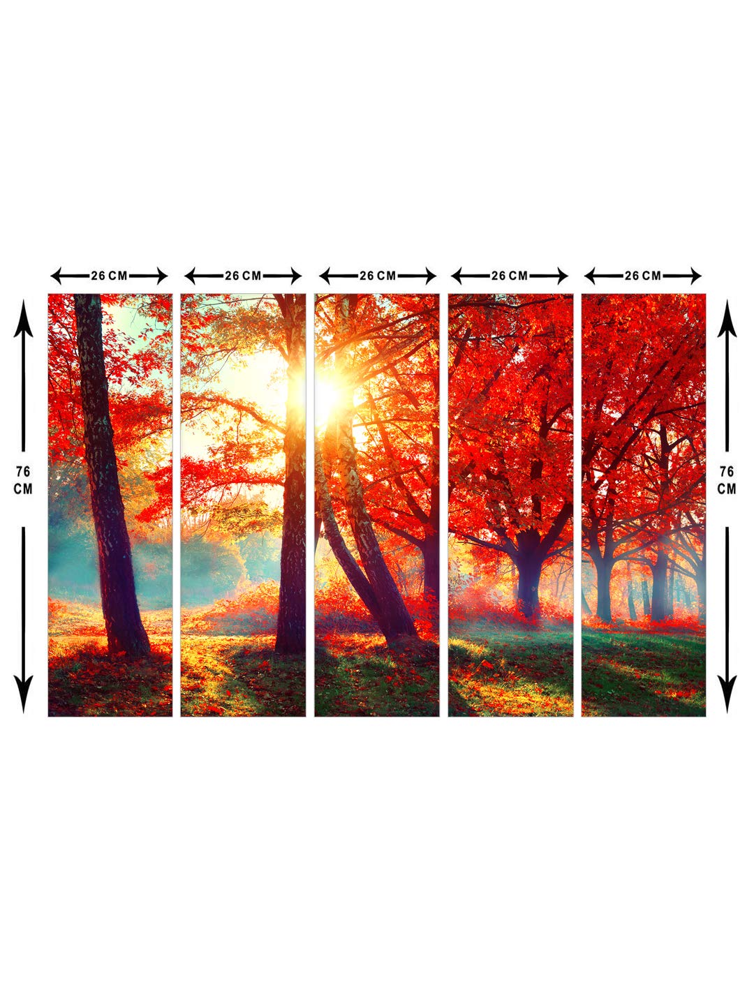 999STORE house decorating things painting for living room with frame Red leaves tree forest wall art panels hanging tree paintin