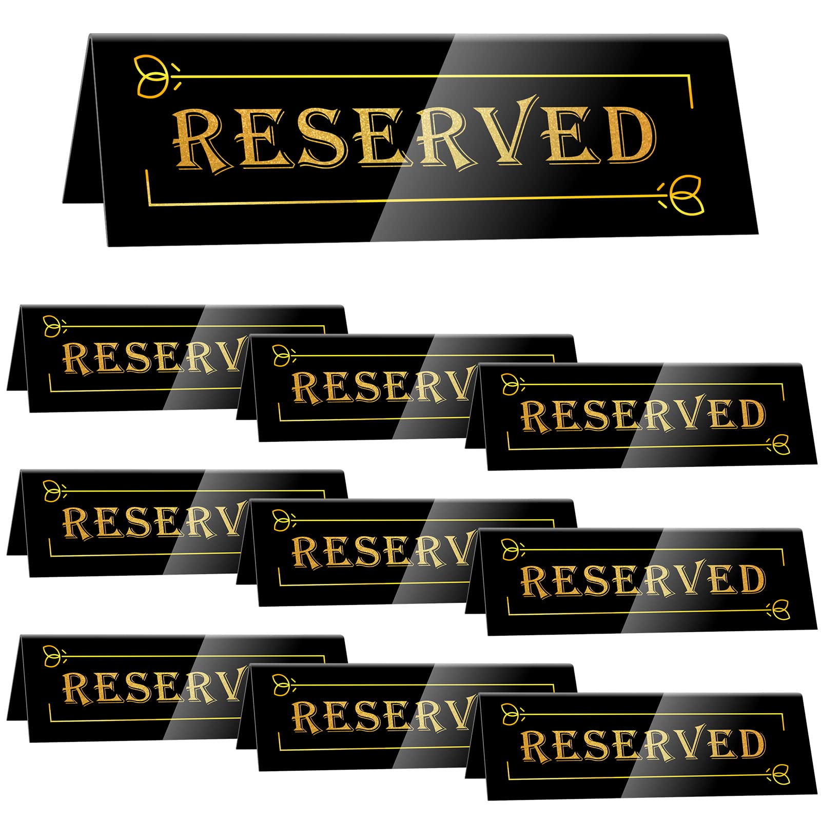 Di Qiu Ren 10Pcs Reserved Table Signs, Acrylic Guest Reservation Table Tents Sign, Waterproof Double-Sided Reserved Seat Signs,