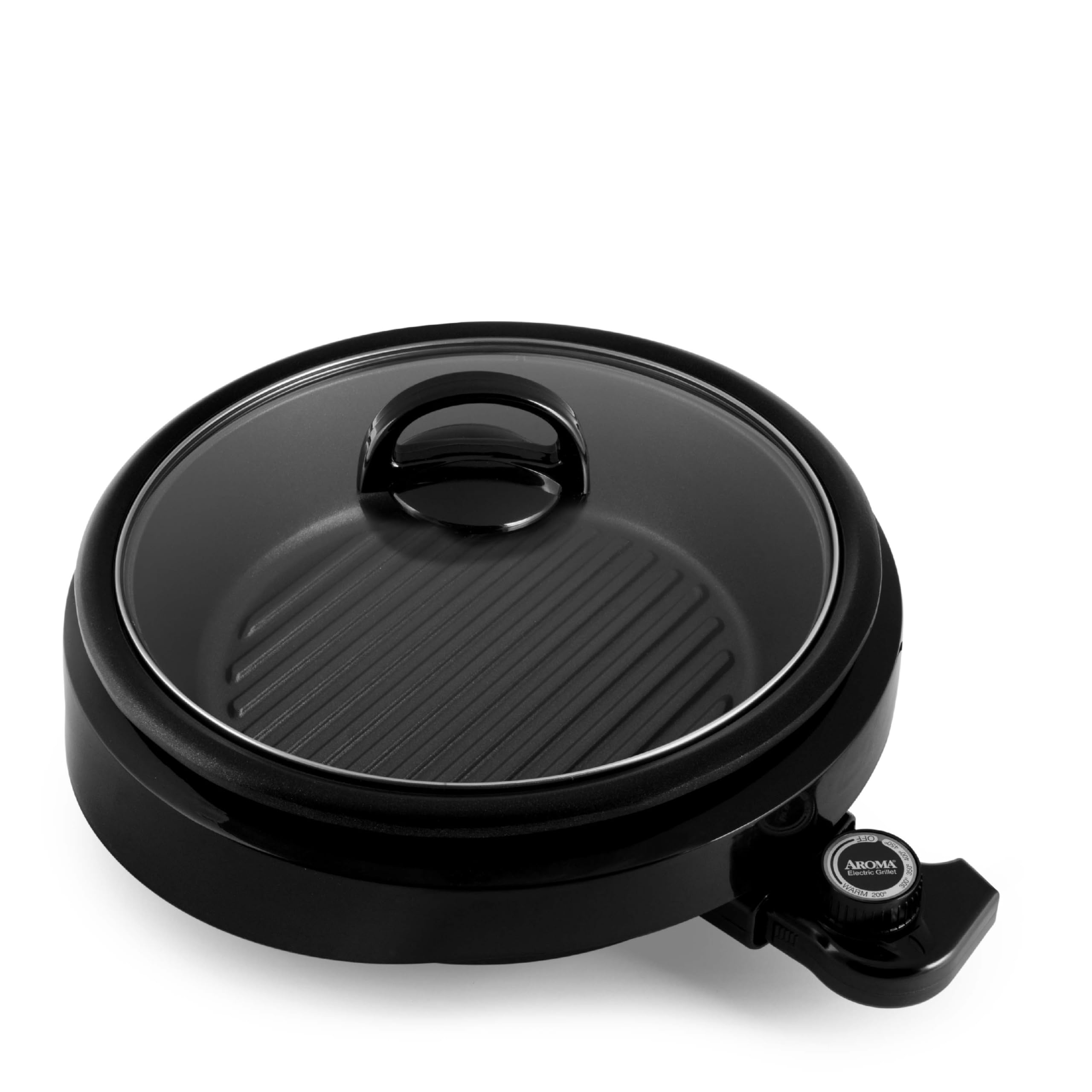 Aroma Housewares Asp-137B Grillet 3Qt. 3-In-1 Cool-Touch Electric Indoor Grill Portable, Dishwasher Safe, With 10 In. Nonstick P