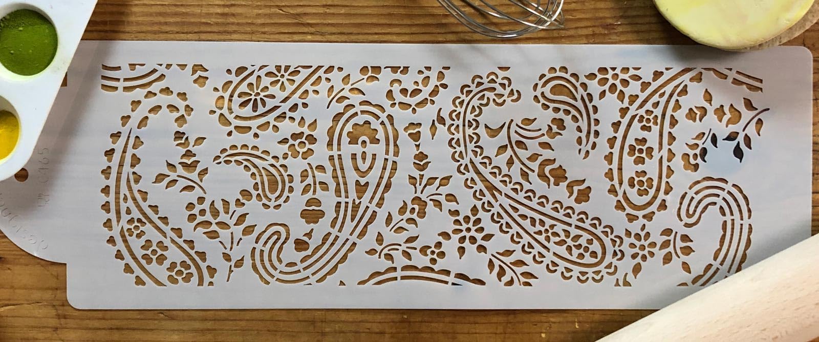 Designer Stencils Paisley Cake Side Foodgrade Stencil, 4 X 12 Inches