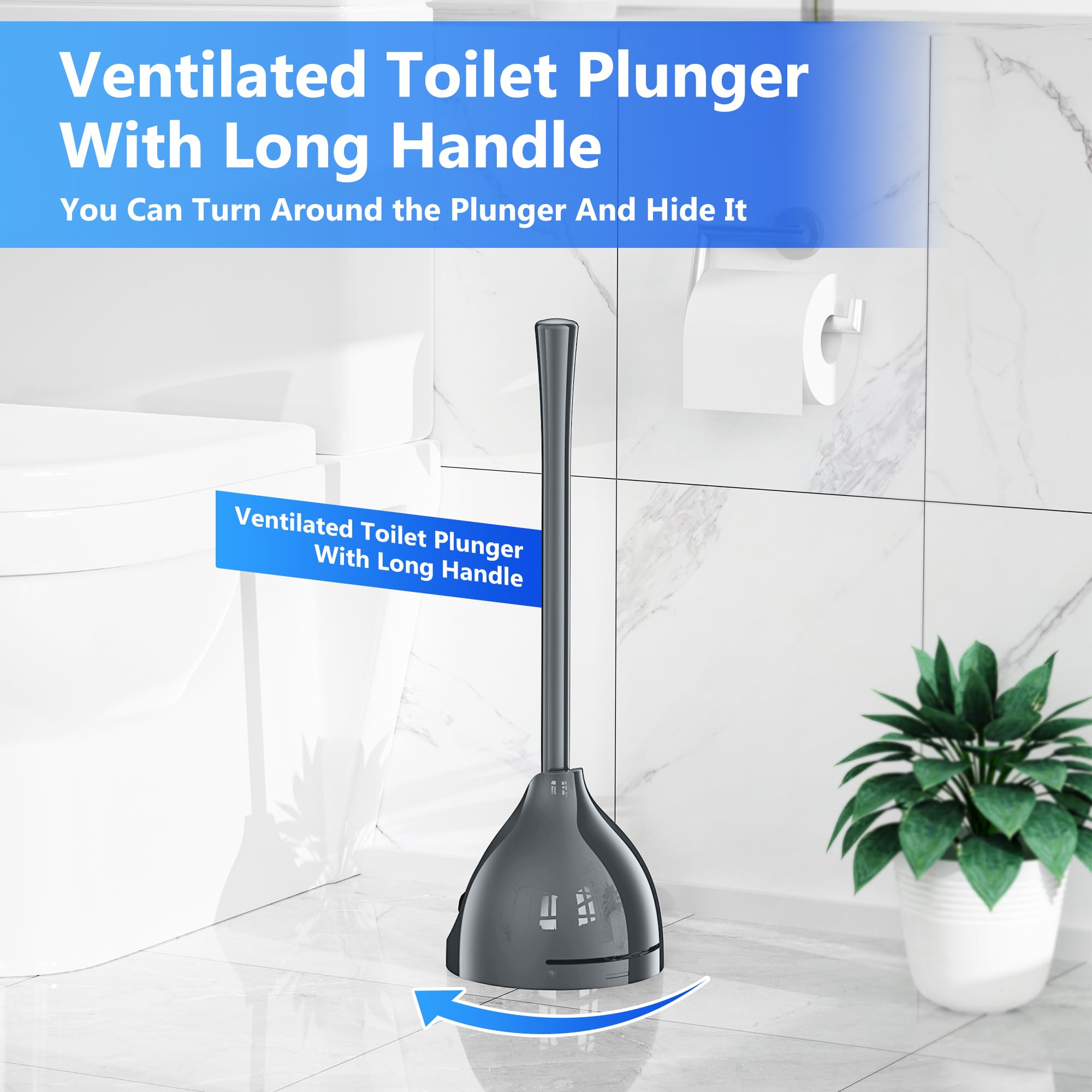 Lovloy Toilet Plunger With Holder, Plunger With Unique Holder, Plungers For Bathroom With Holder, Toilet Plunger Heavy Duty (1,