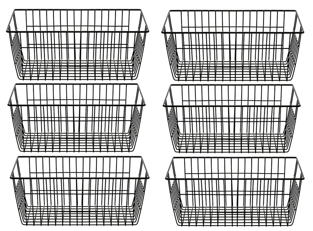 Sanno Wire Storage Baskets Freezer Baskets Farmhouse Organizer Storage Bins Large Organizer Bins For Storage, Office, Bathroom,