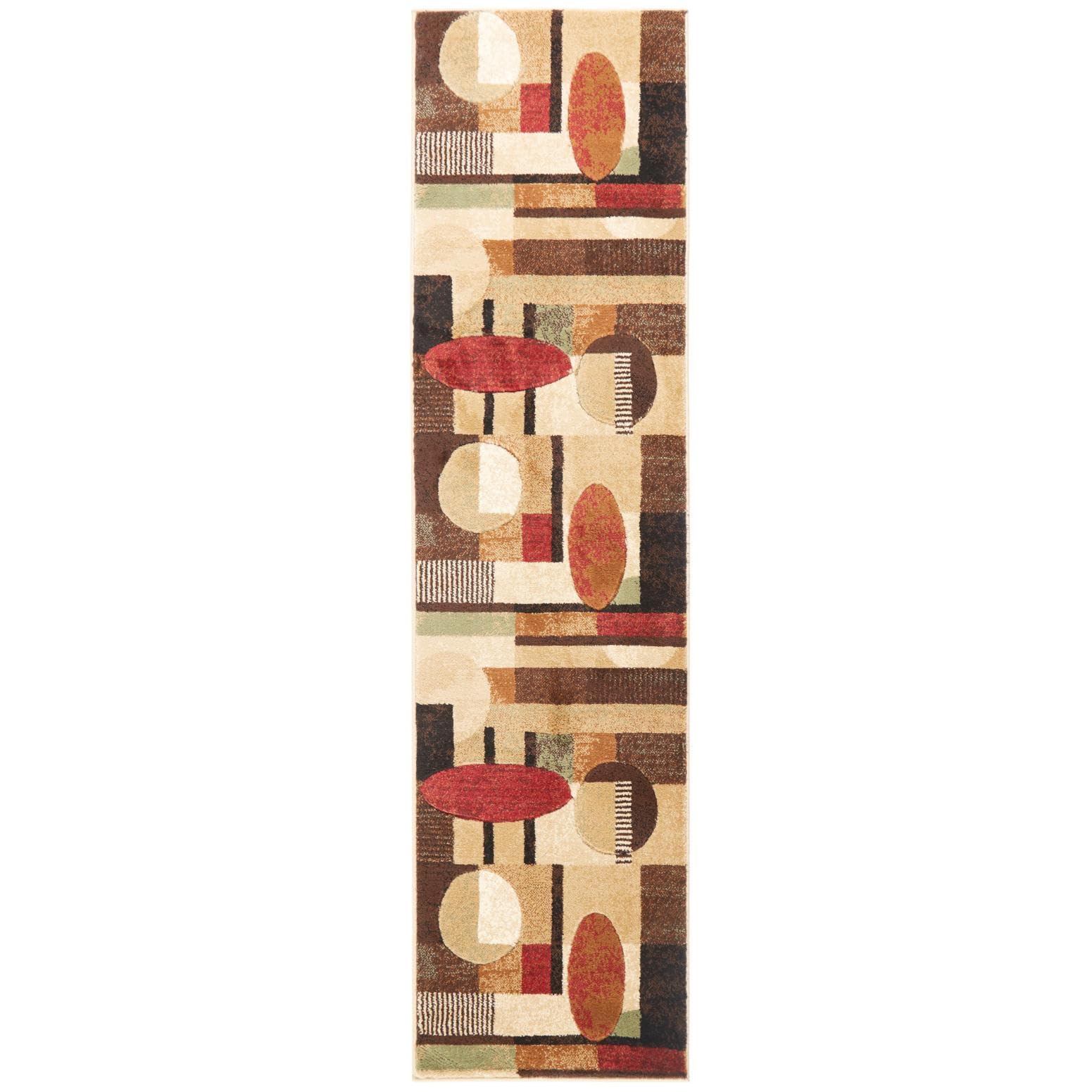 Home Dynamix Tribeca Jasmine Modern Runner Rug, Abstract Brown/Green 19x72
